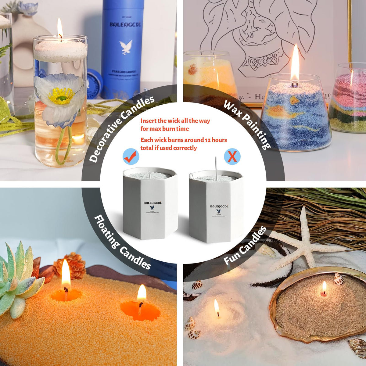 Orange Scented Pearled Candle 18oz Luxury Sand Candle Granulated Wax (18 Ounce)