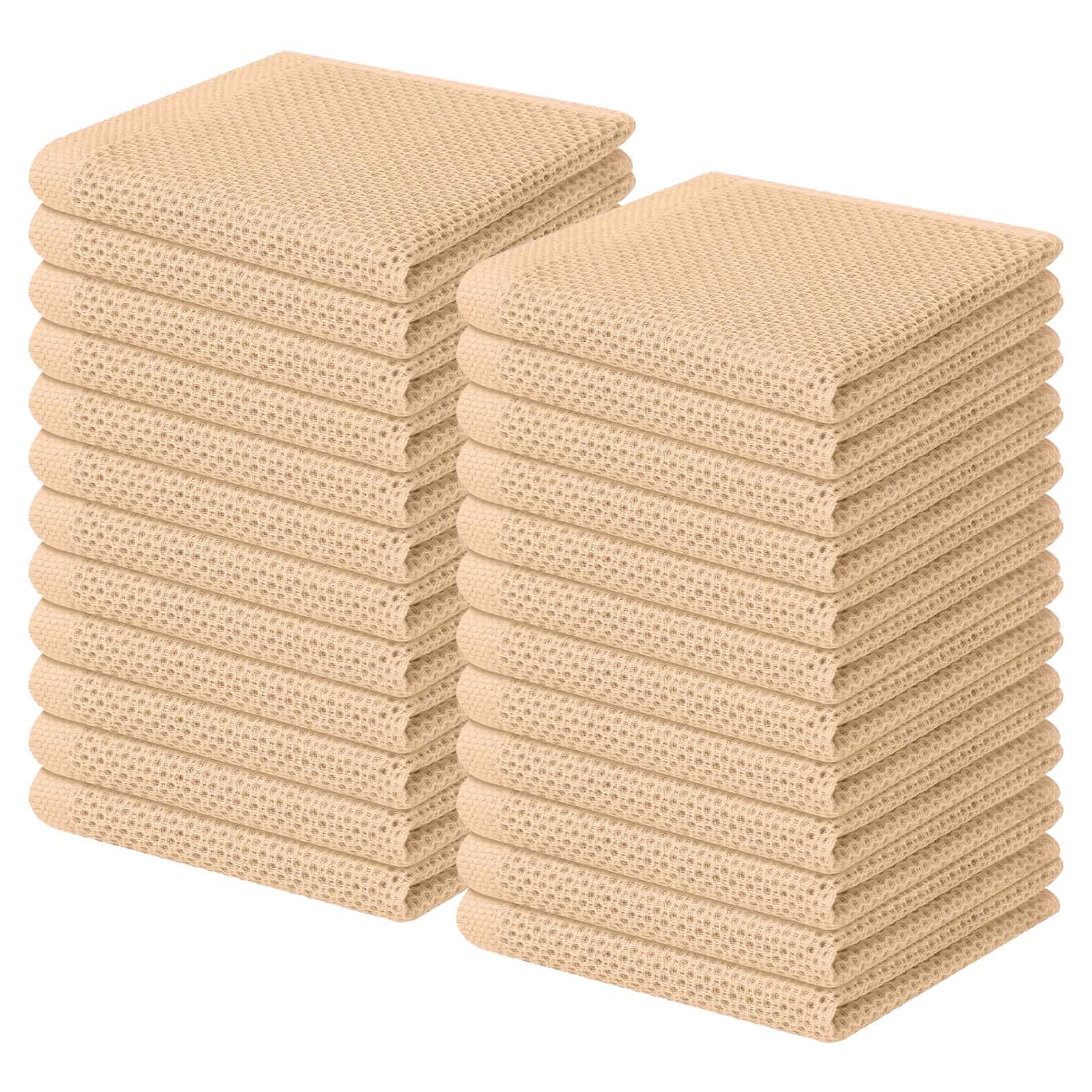 100% Cotton Waffle Weave Kitchen Dish Cloths 24 (24 Count)