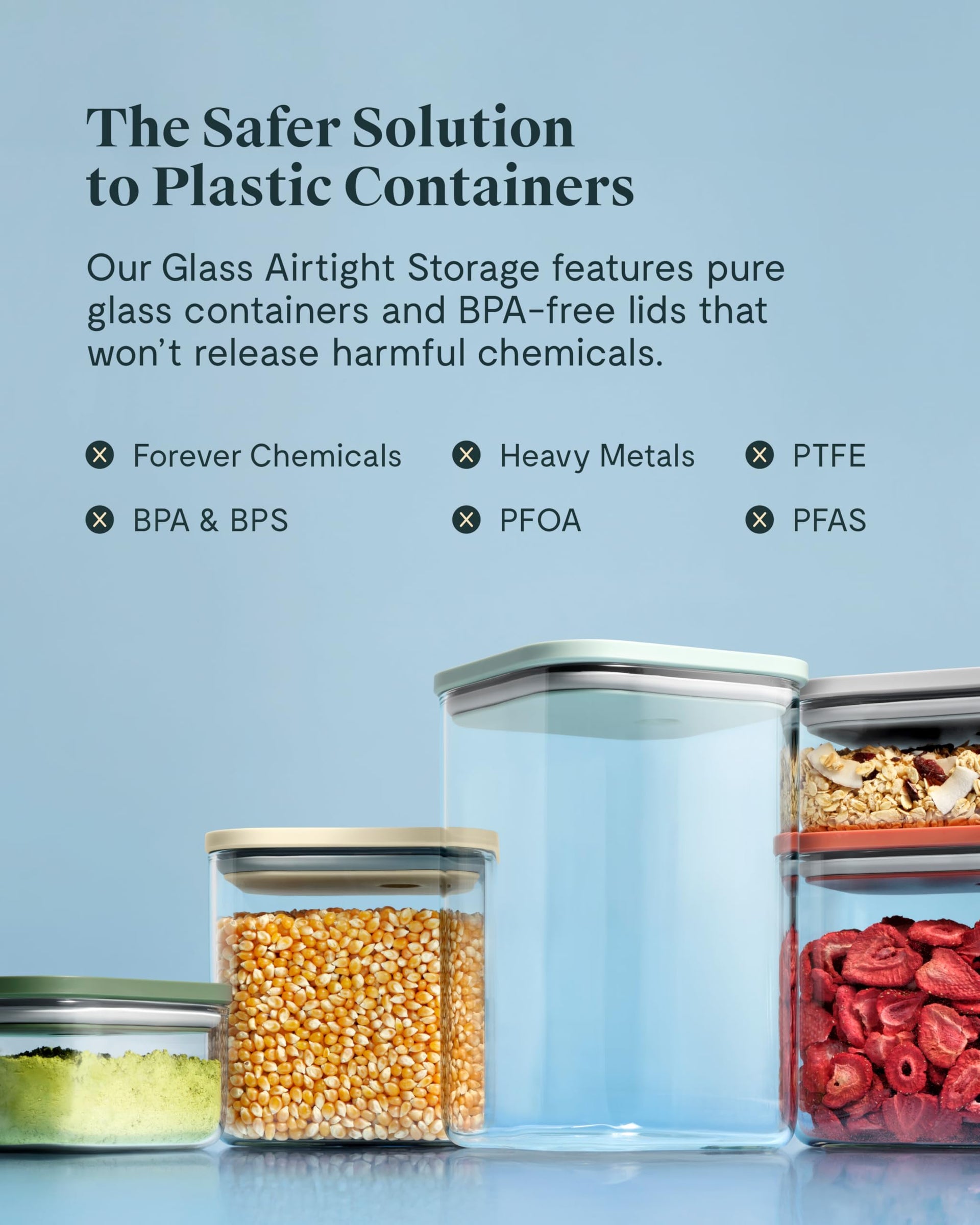 1 qt Glass Airtight Food Storage Container with Lid