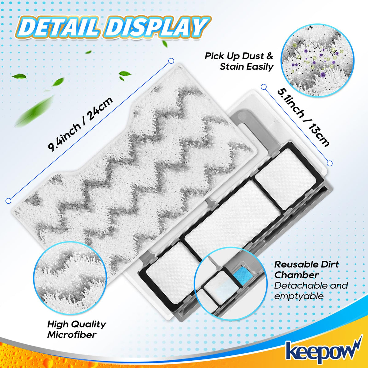 Reusable Mop Replacement Pads Compatible with Shark Vacmop VM252 (7 Count)