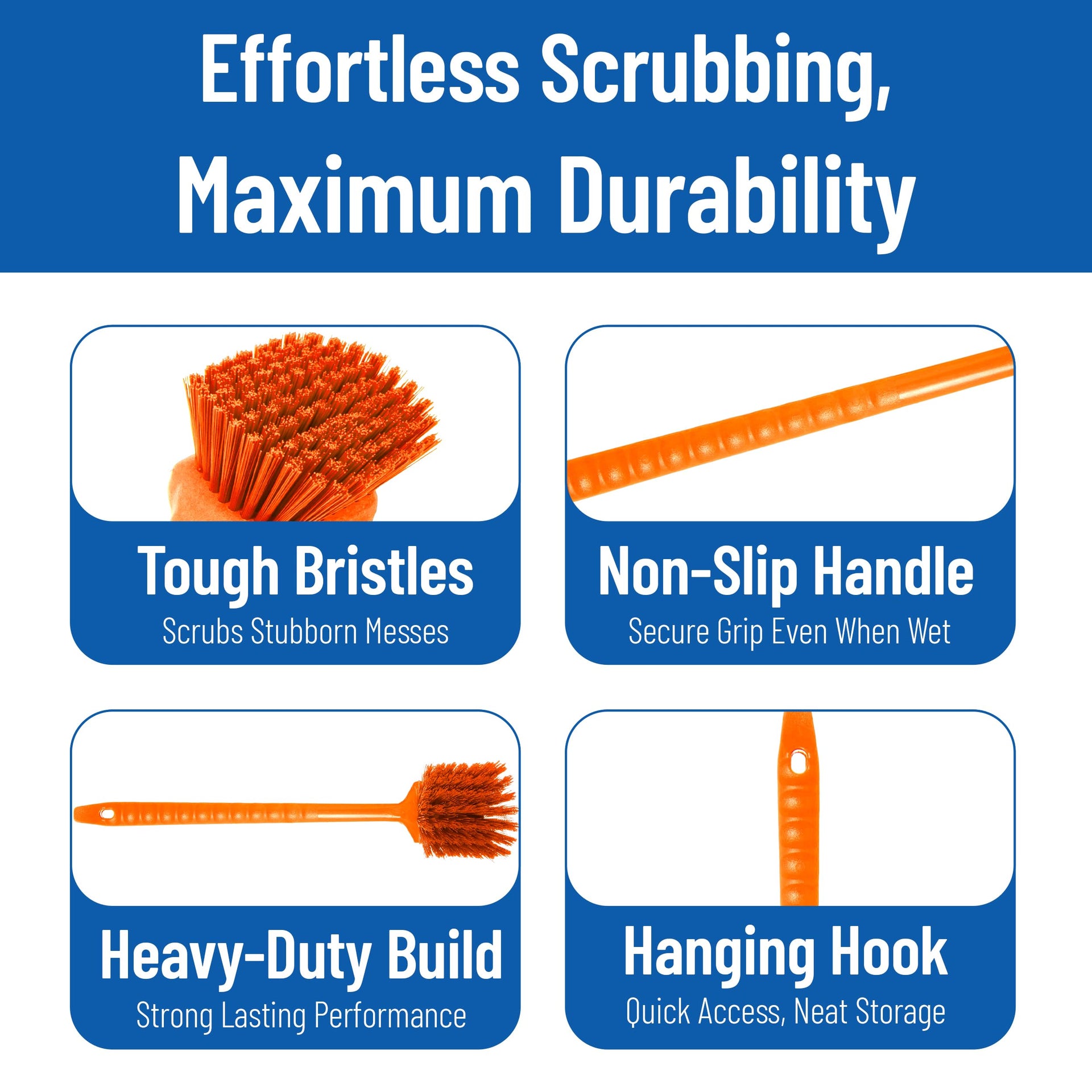 20" Floater Scrub Brush with Long Handle (6 Count)