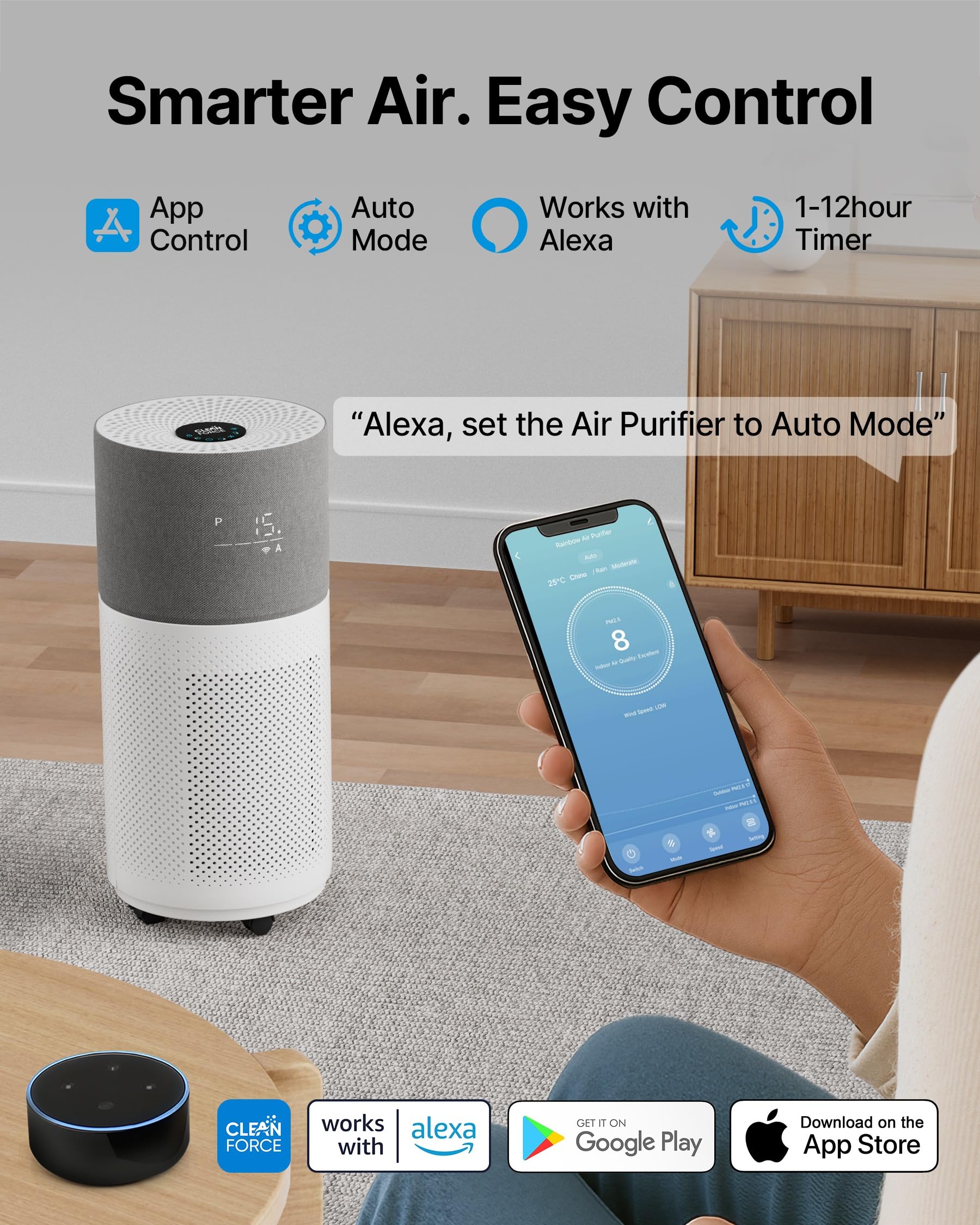 CleanForce Air Purifier for Large Room up to 2