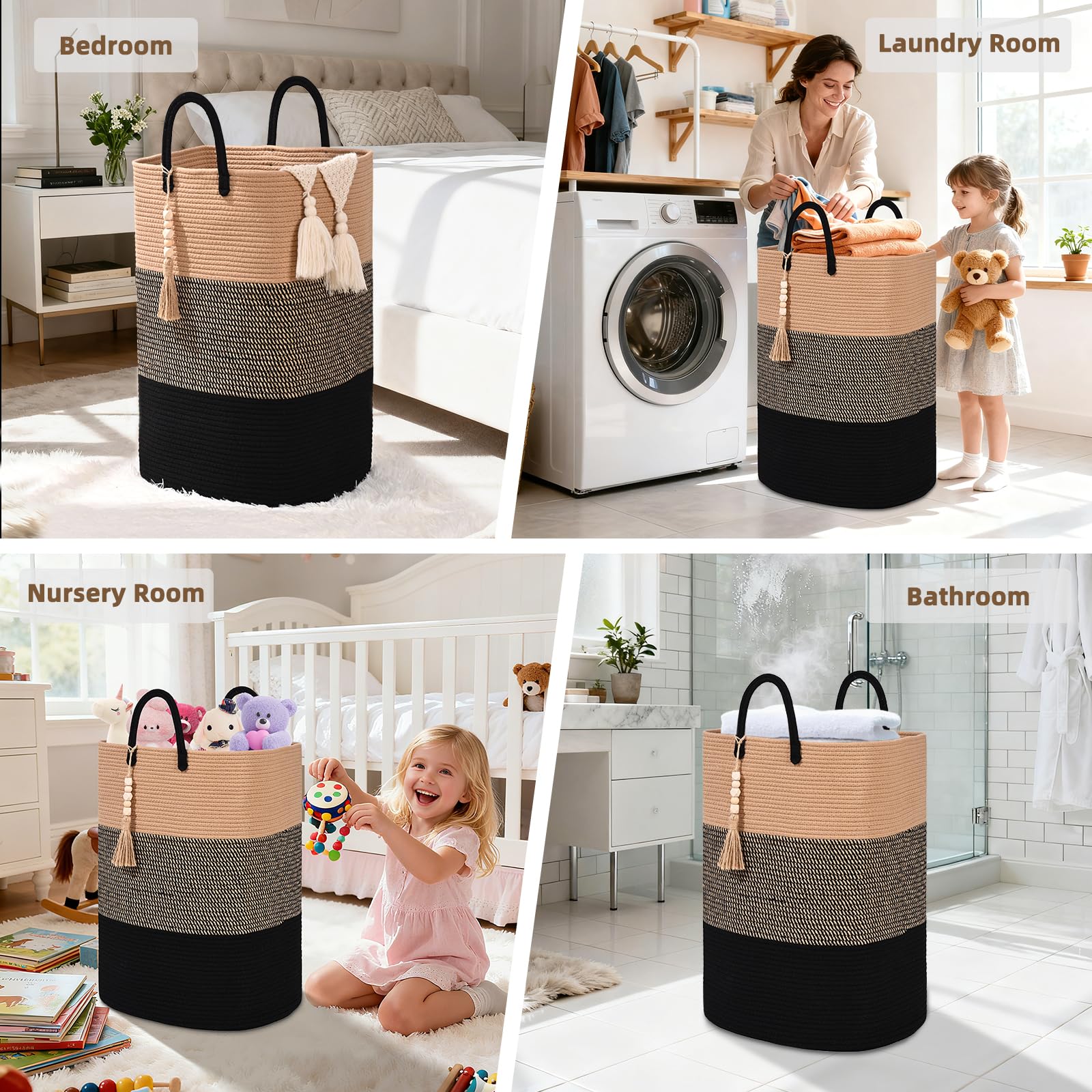 Woven Laundry Basket for Clothes (16 Ounce)