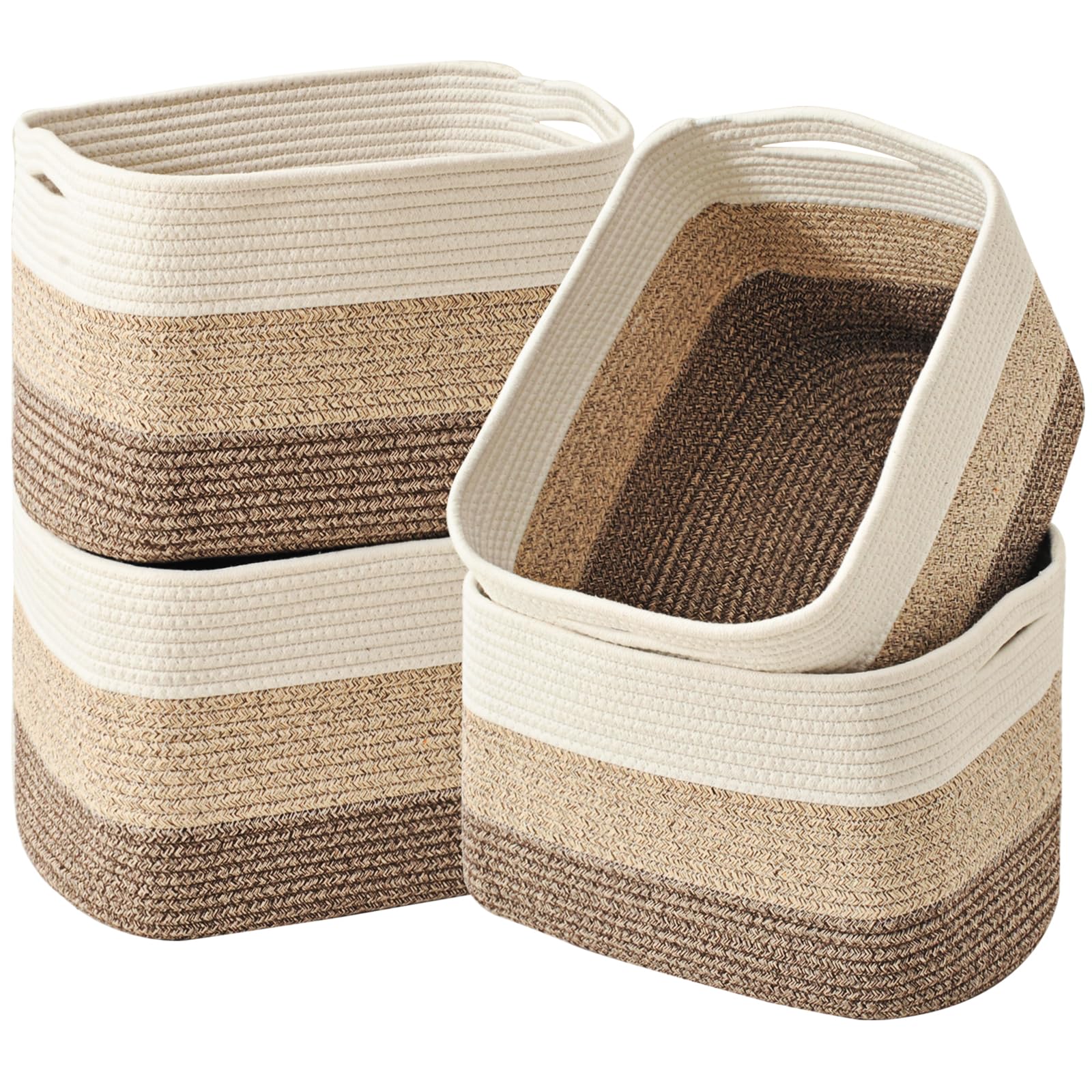 Storage Baskets for Organizing & Shelves (4 Count)