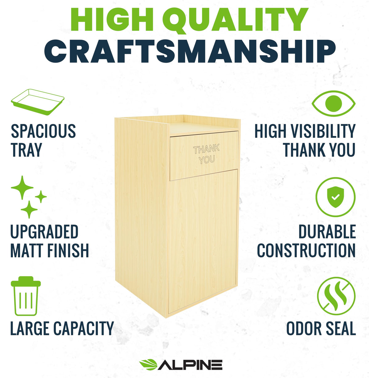 Restaurant Trash Can Cabinet with Tray Holder