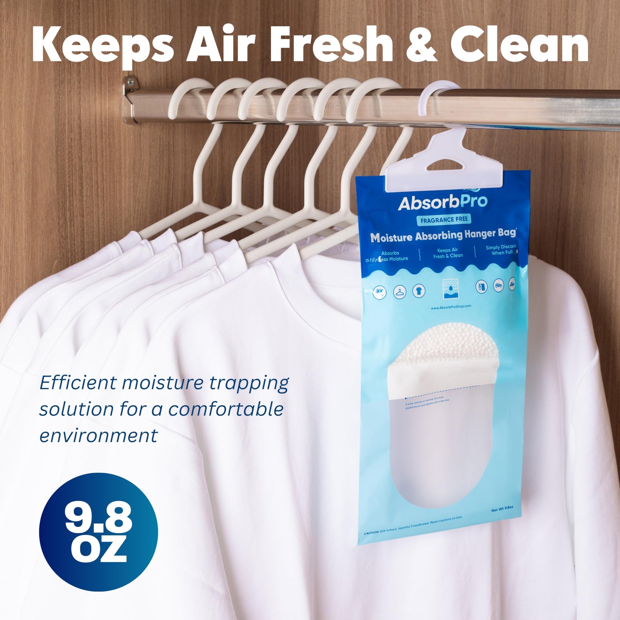 Hanging Moisture Absorber Bags 9.8 oz (10 Count)