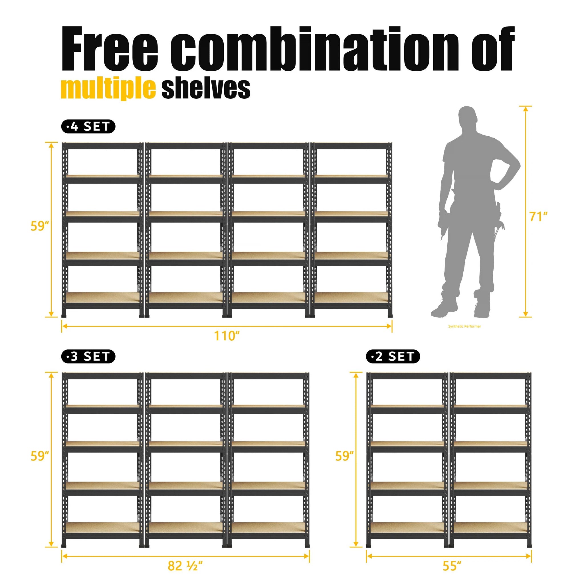 5 Tier Garage Storage Shelves (3 Count)