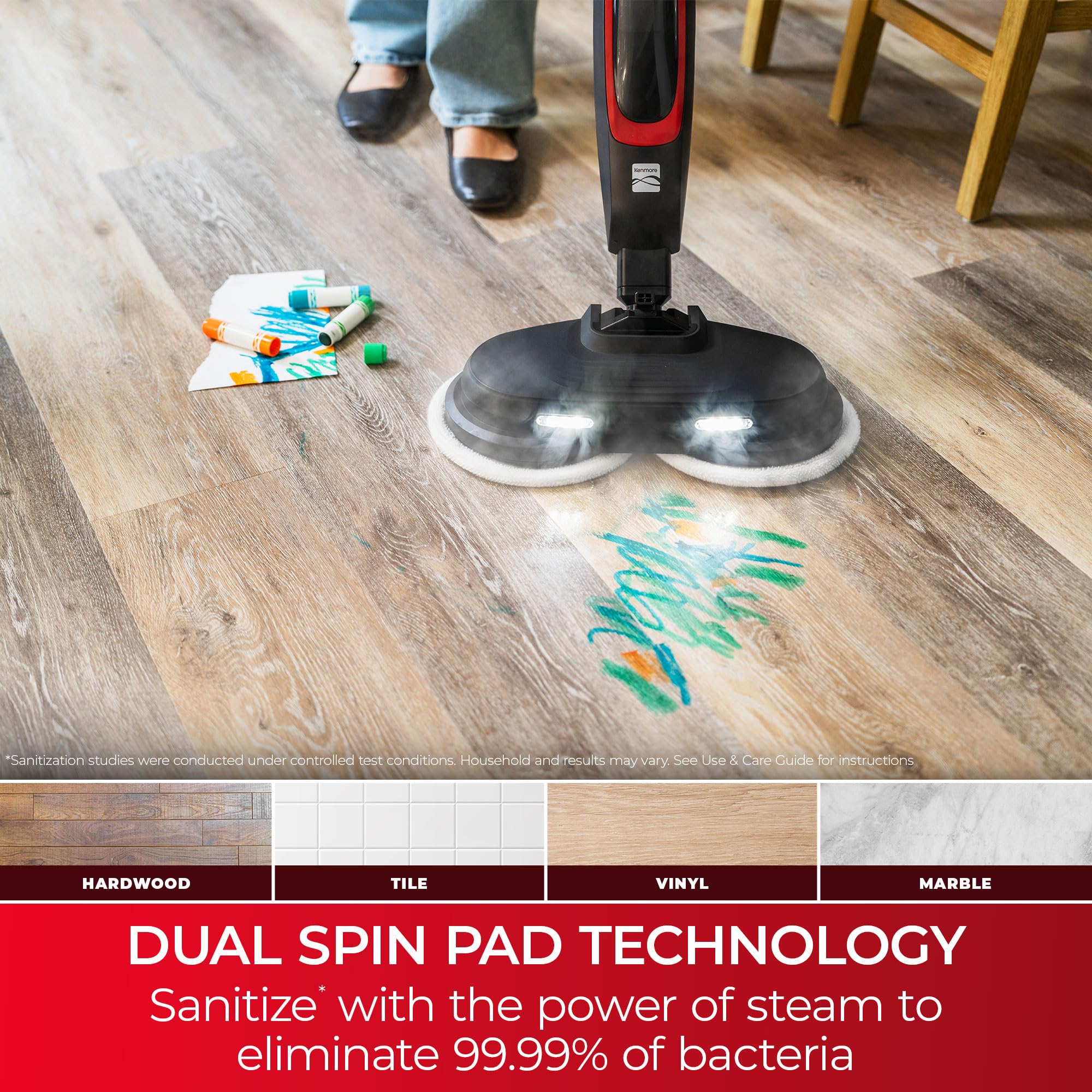 S300 Series Corded Steam Spin Mop for Scrubbing and Sanitizing