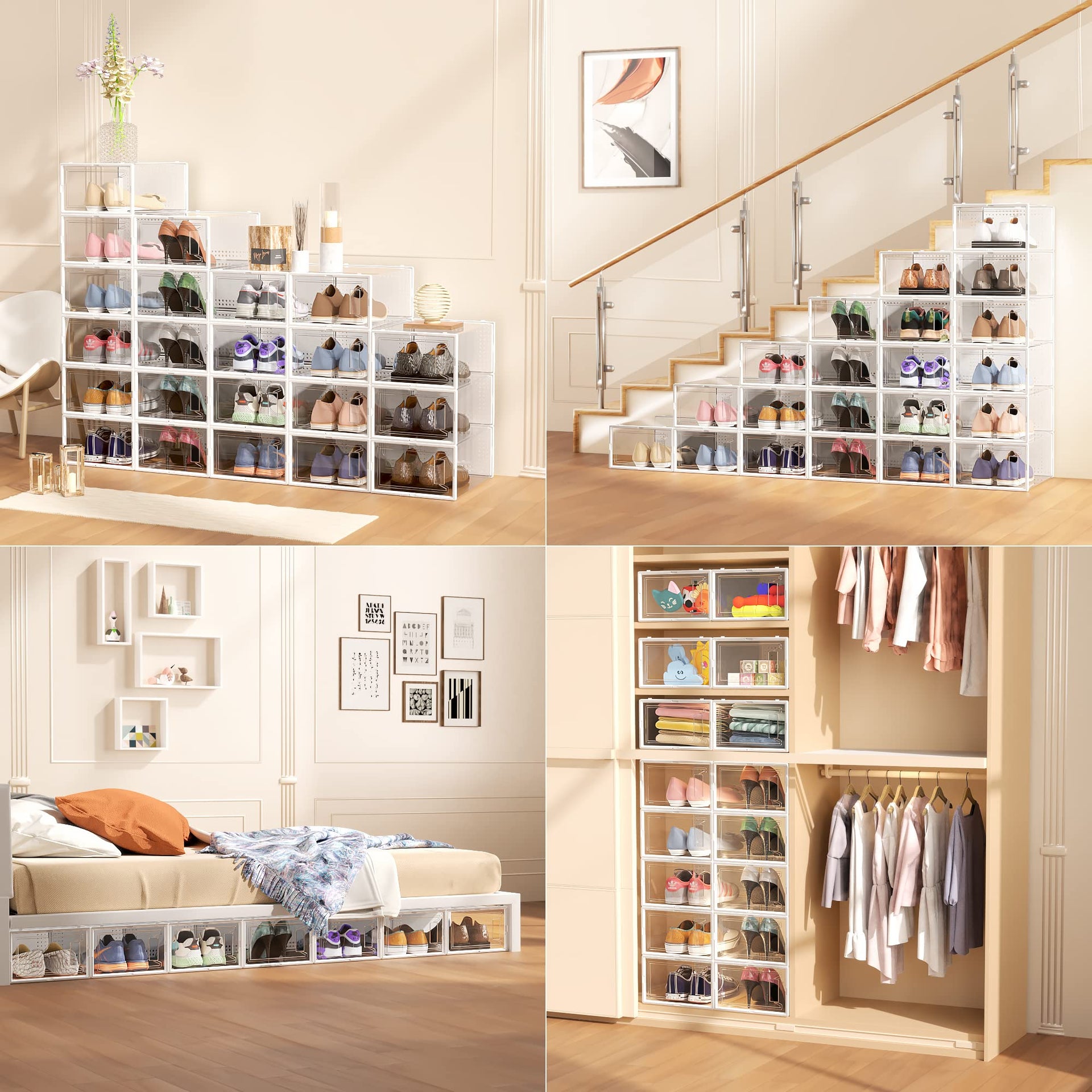 12 Pack XX Large Shoe Storage Organizer for Closet (12 Count)