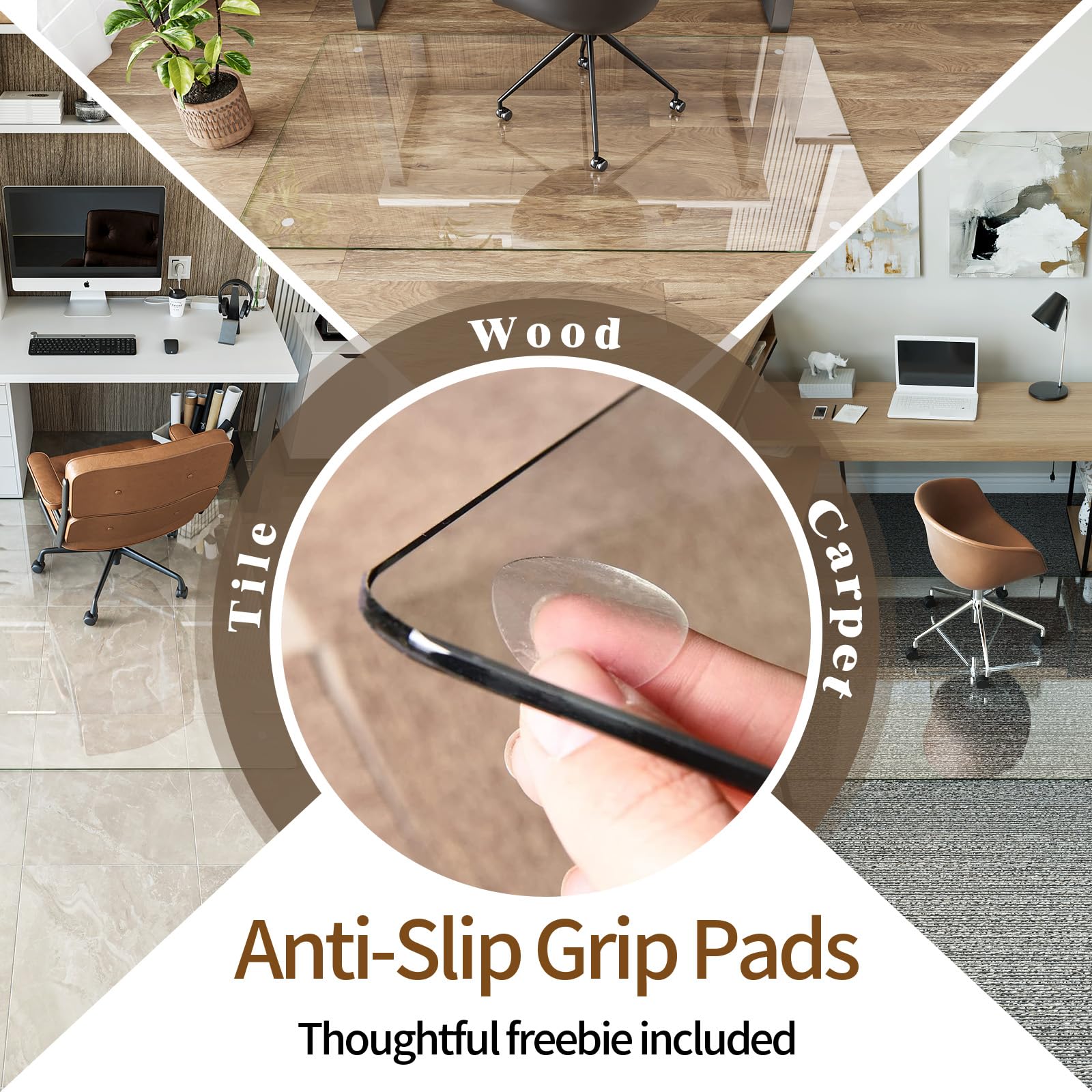 Tempered Glass Chair Mat 45"x53"