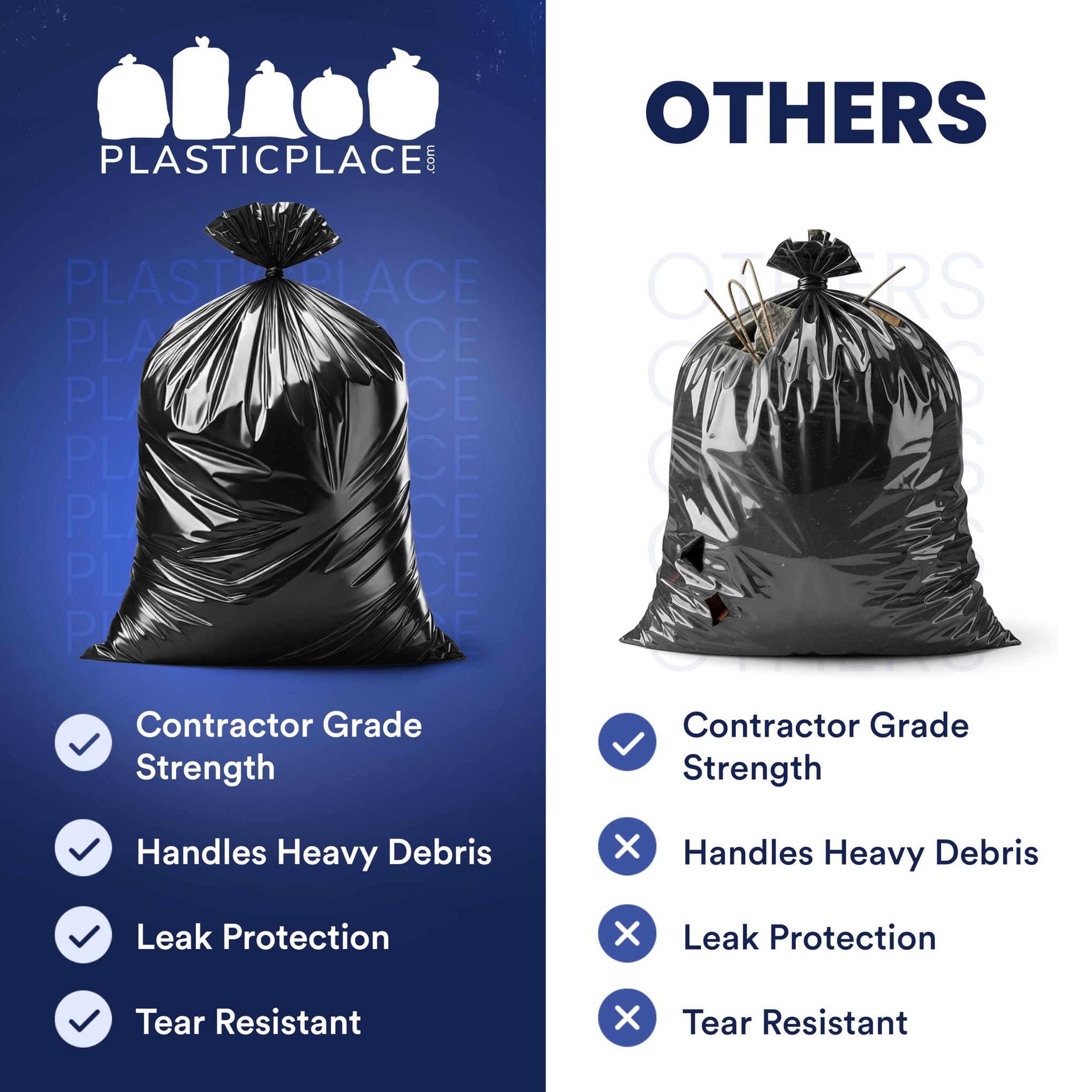 Contractor Trash Bags 33 Gallon (50 Count)