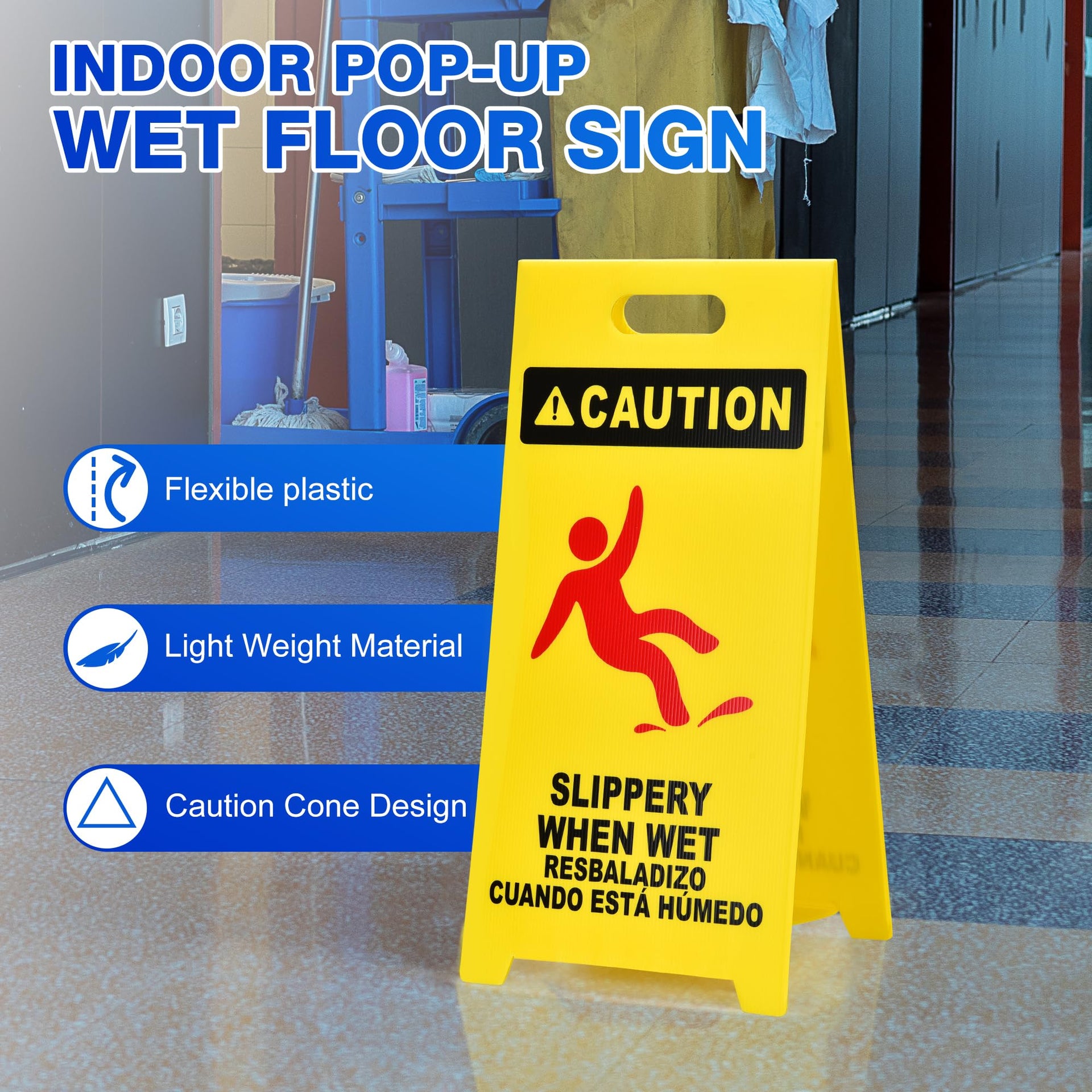MATTHEW CLEANING 25'' Industrial Wet Floor Sign 12 Pack 2 (12 Count)