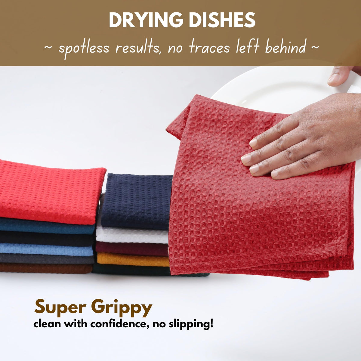 Cotton Kitchen Towel with Hanging Loop 16x26 inches (6 Count)