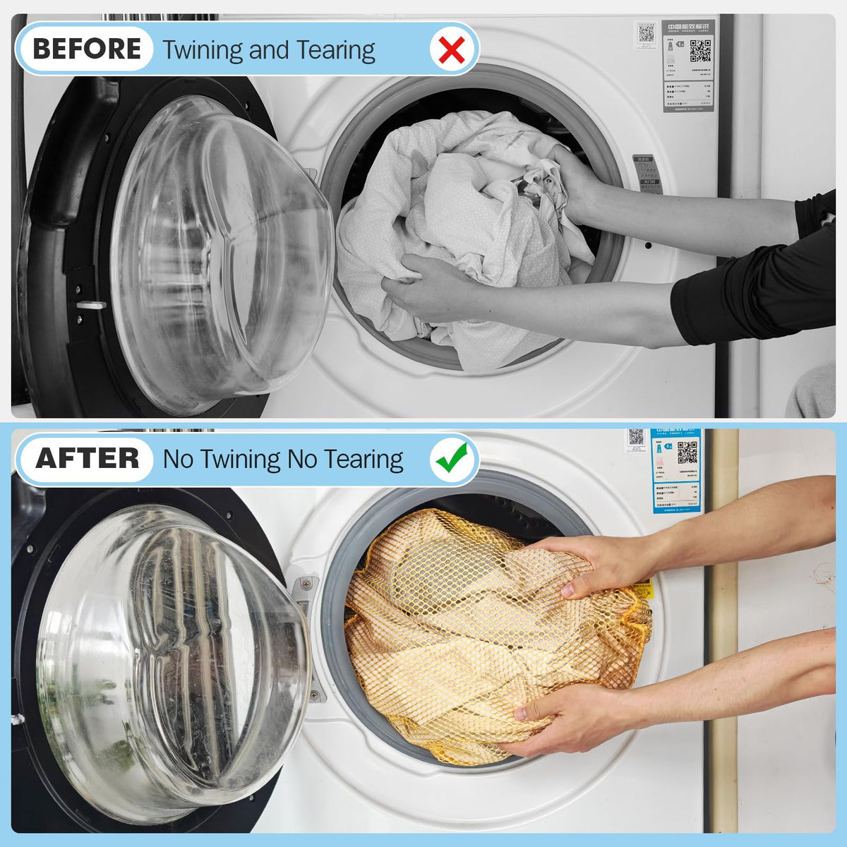 4Pcs Mesh Laundry Bags Washing Machine Mesh Wash Bags for Clothes (4 Count)