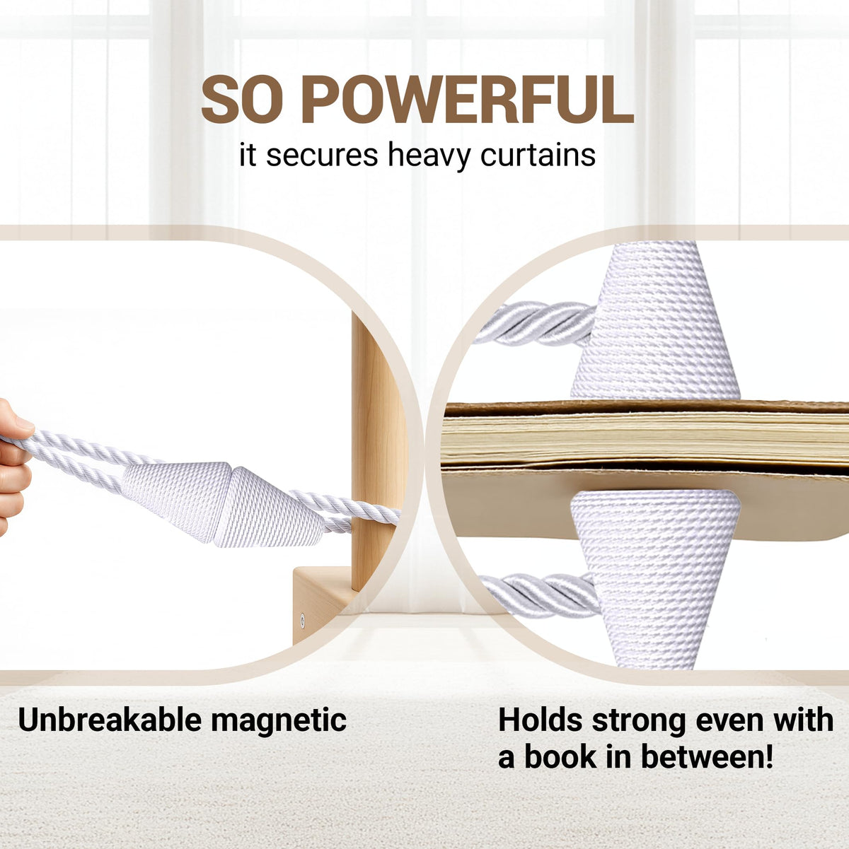 Magnetic Curtain Tiebacks White 2pcs (2 Count)