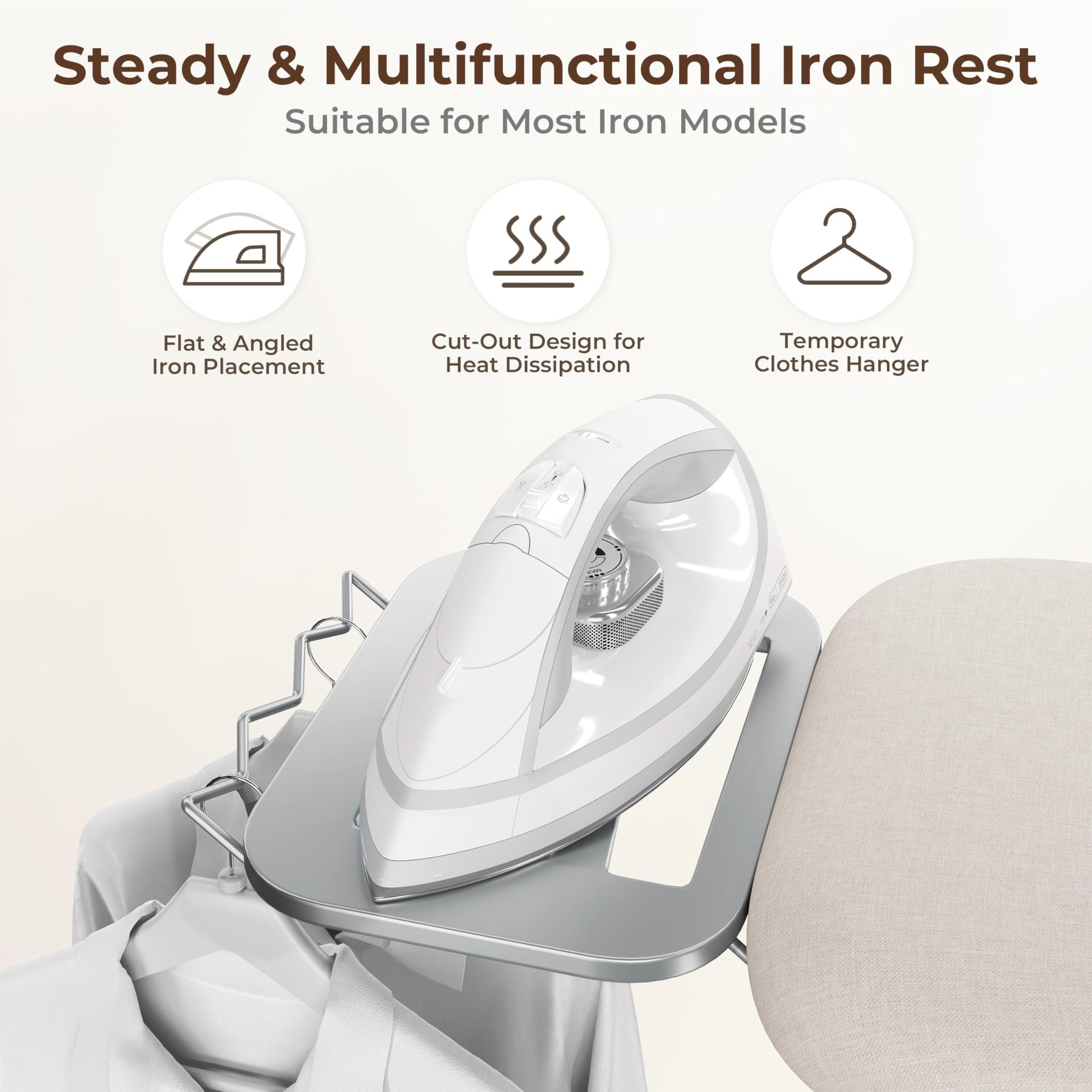 Ironing Board 43"x14" with Heavy Duty Iron Rest