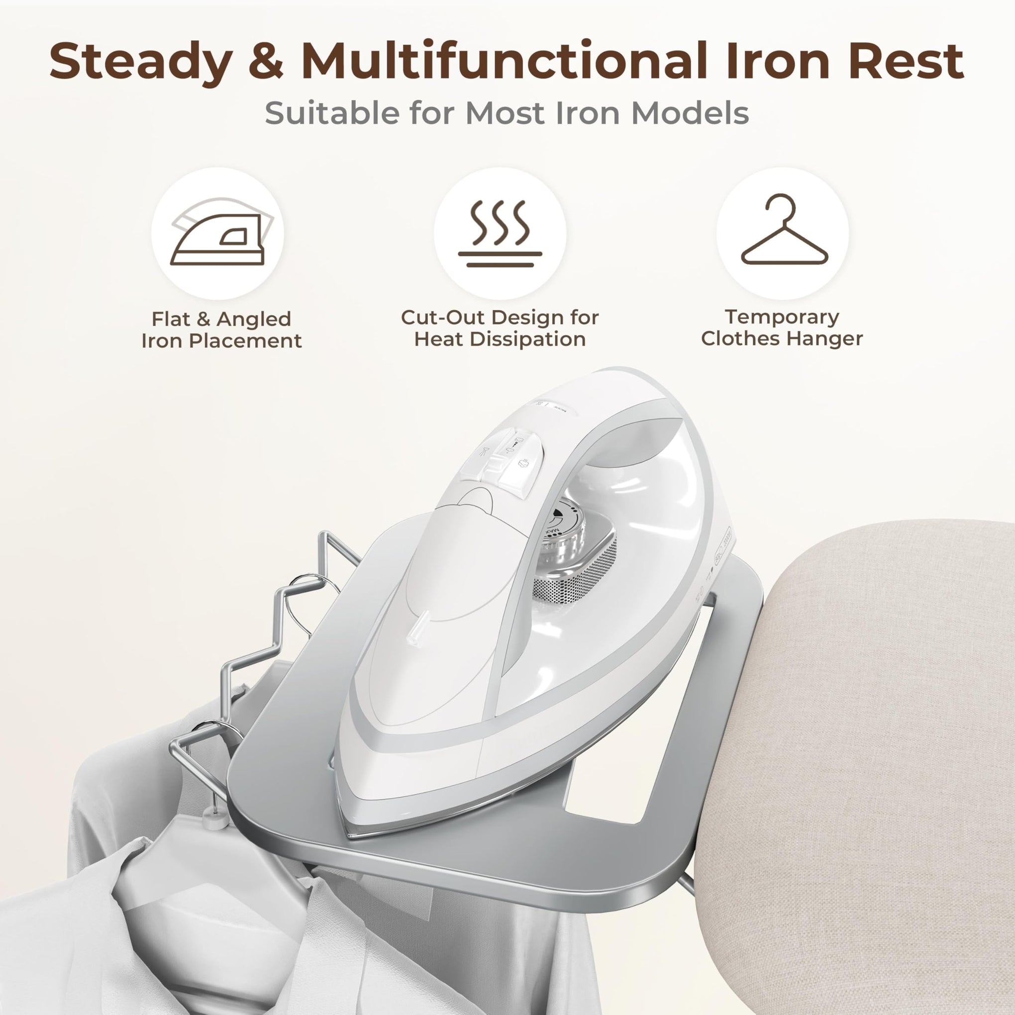 Ironing Board 43"x14" with Heavy Duty Iron Rest