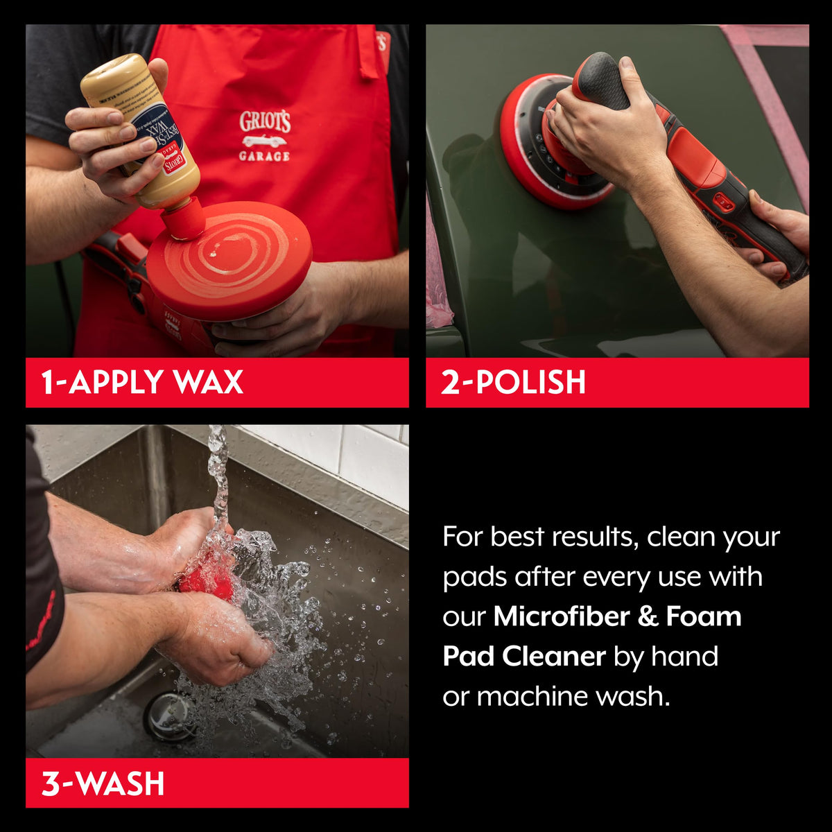 5.5” Red Foam Waxing Pads for Car Detailing (2 Count)