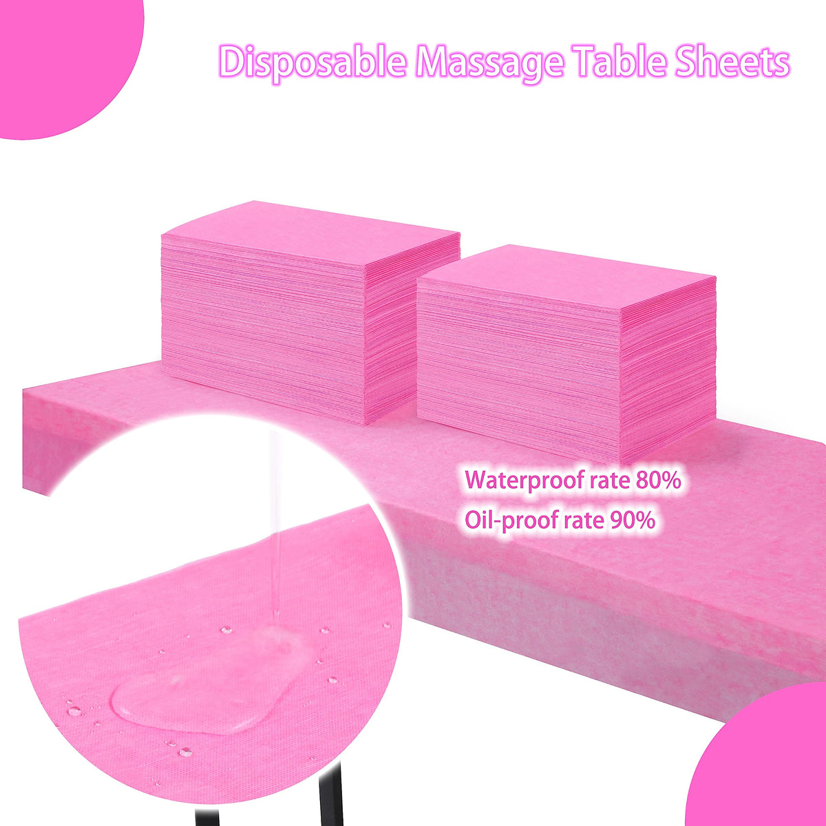 Disposable Bed Sheets for Massage Table 100 Pcs 31" x 71" Waterproof Massage Table Sheets Soft Non Woven Fabric SPA Massage Table Bed Cover Breathable for Beauty Tattoos Waxing Travel (100 Count)