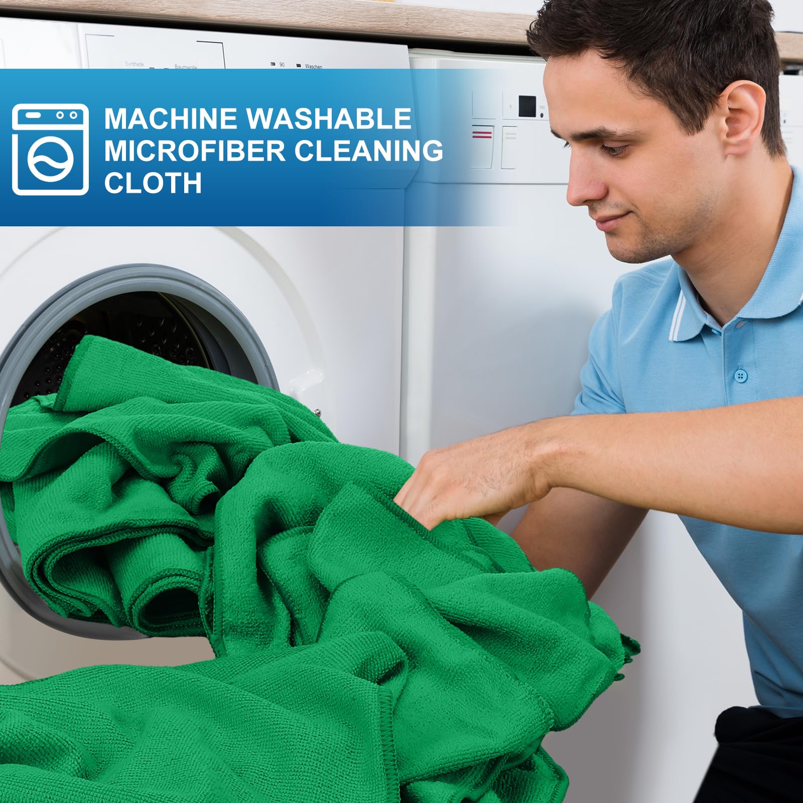 100 Pack 12'' x 12'' Microfiber Cleaning Cloths Reusable Cleaning Rags Bulk Microfiber Towels Softer Highly Absorbent Washcloths for House Kitchen Car Window