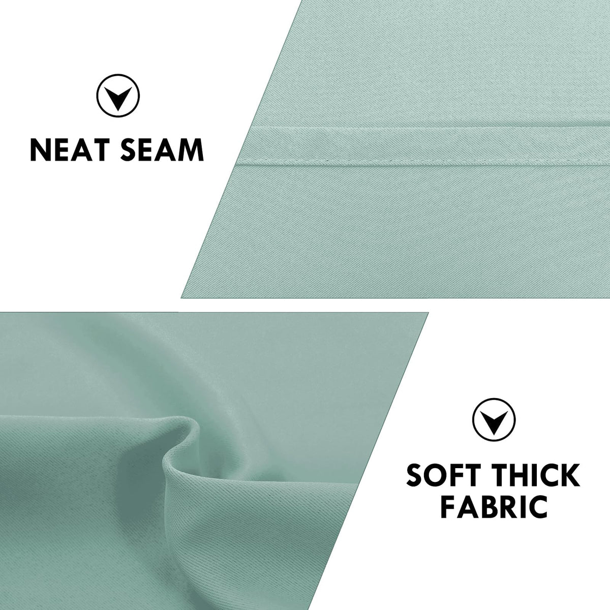 Blackout Curtains for Bedroom 42 x 63 Inch Long Sage Green 2 Panels (2 Count)