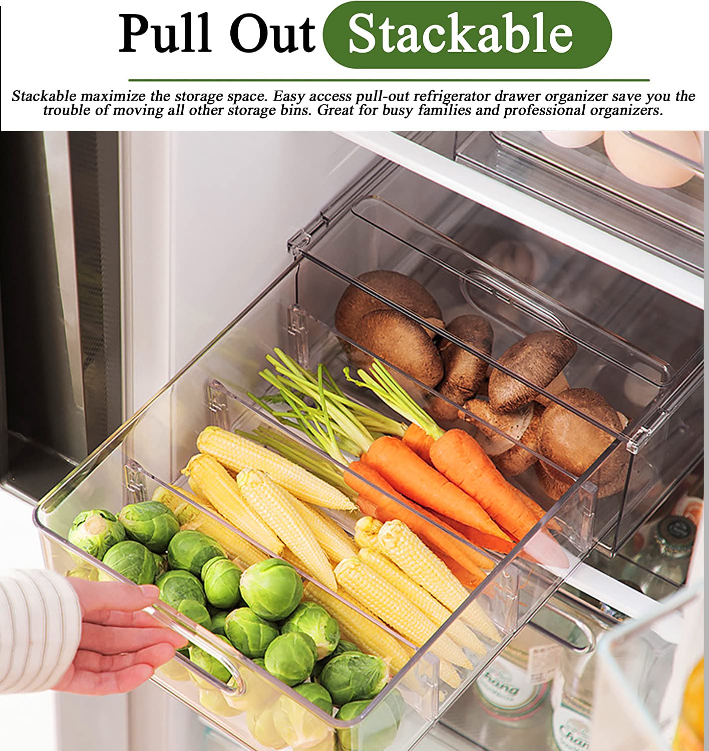 Clear Drawer Organizer with 3 Dividers