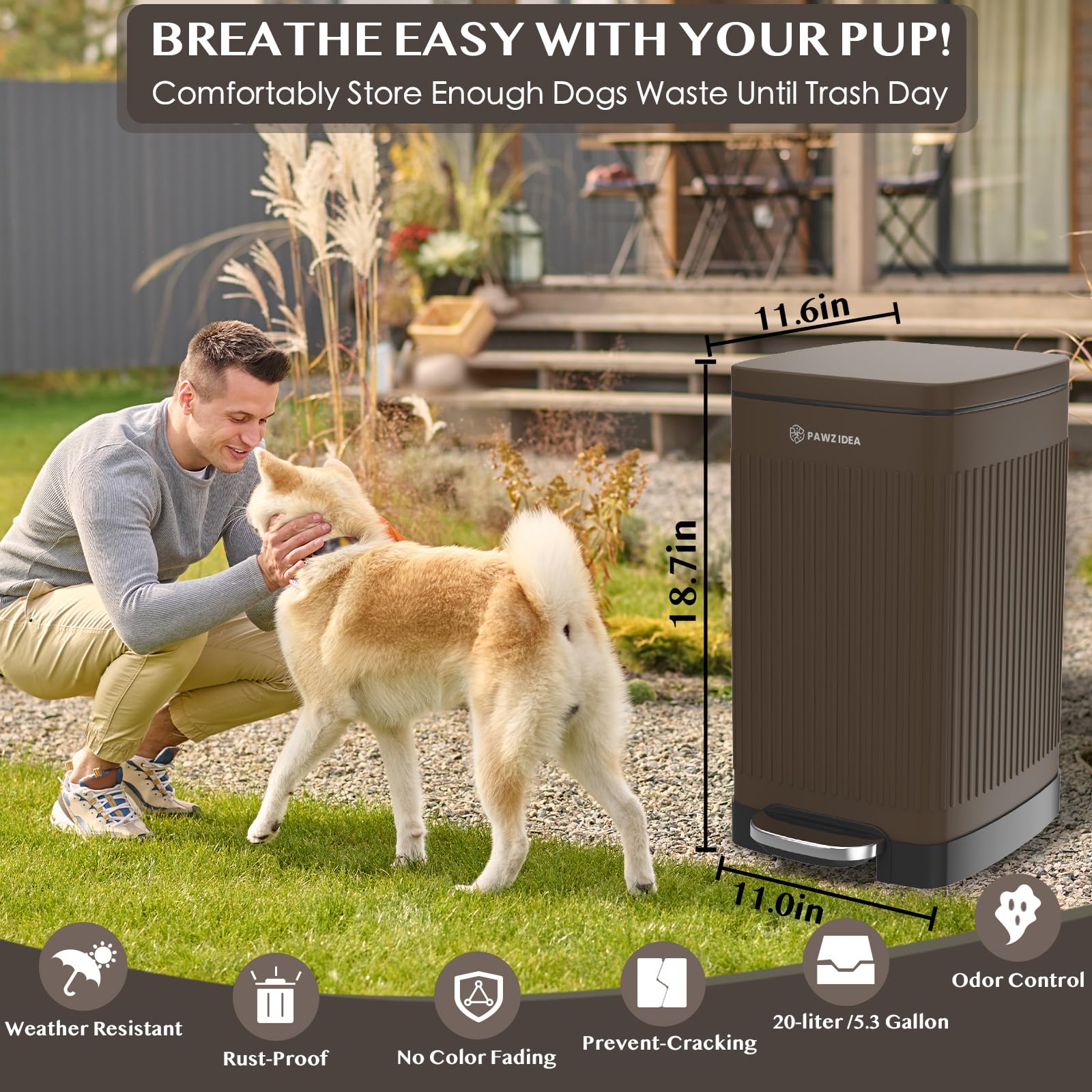 Dog Poop Trash Can Outside Odor Control