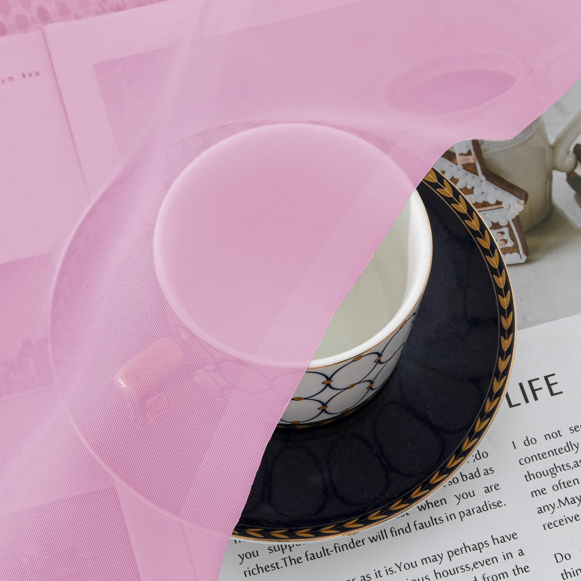 Pink Sheer Valances for Windows (2 Count)
