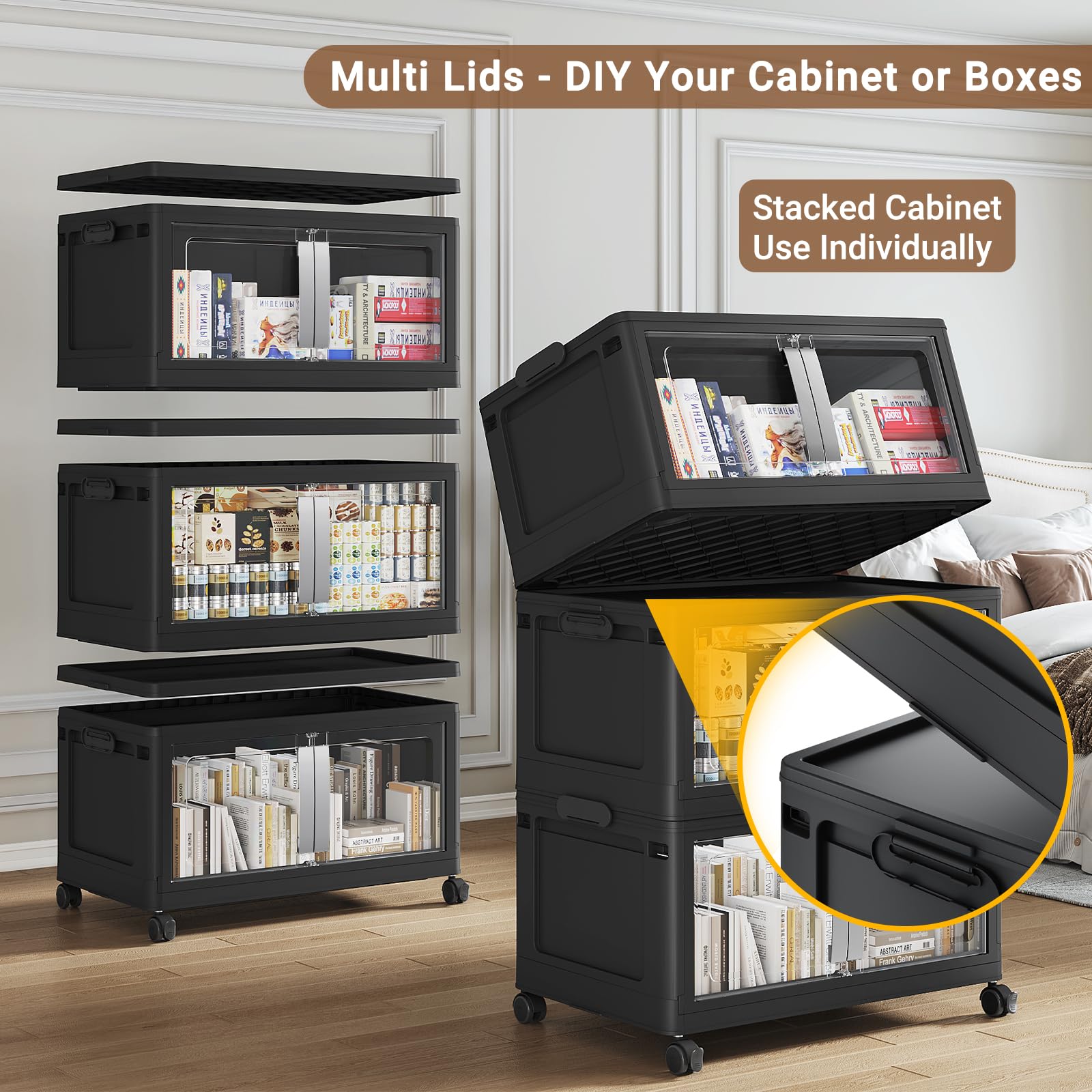 160QT Stackable Storage Bins with Lids