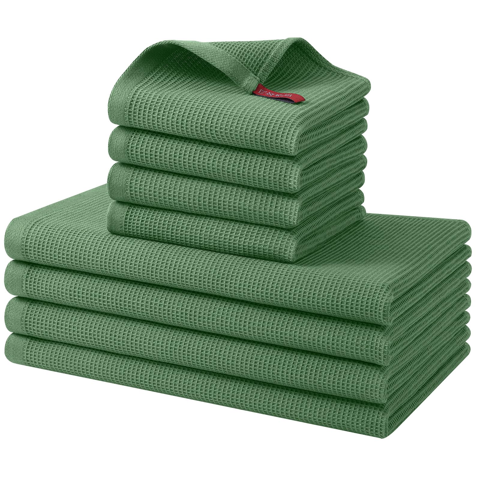 100% Cotton Kitchen Towels and Dishcloths Set (8 Count)