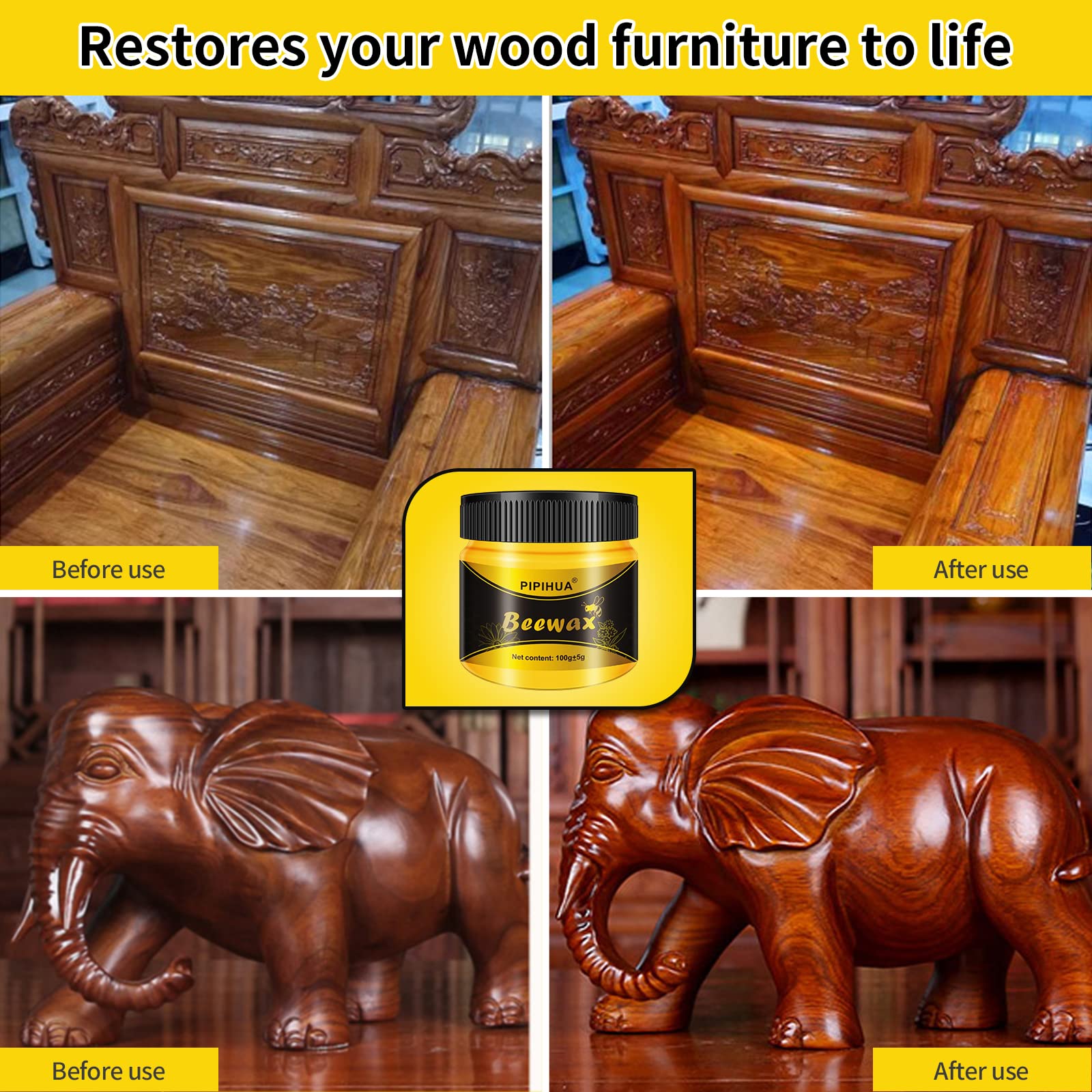 Beeswax Polish and Conditioner for Wood Furniture (14.2 Ounce)