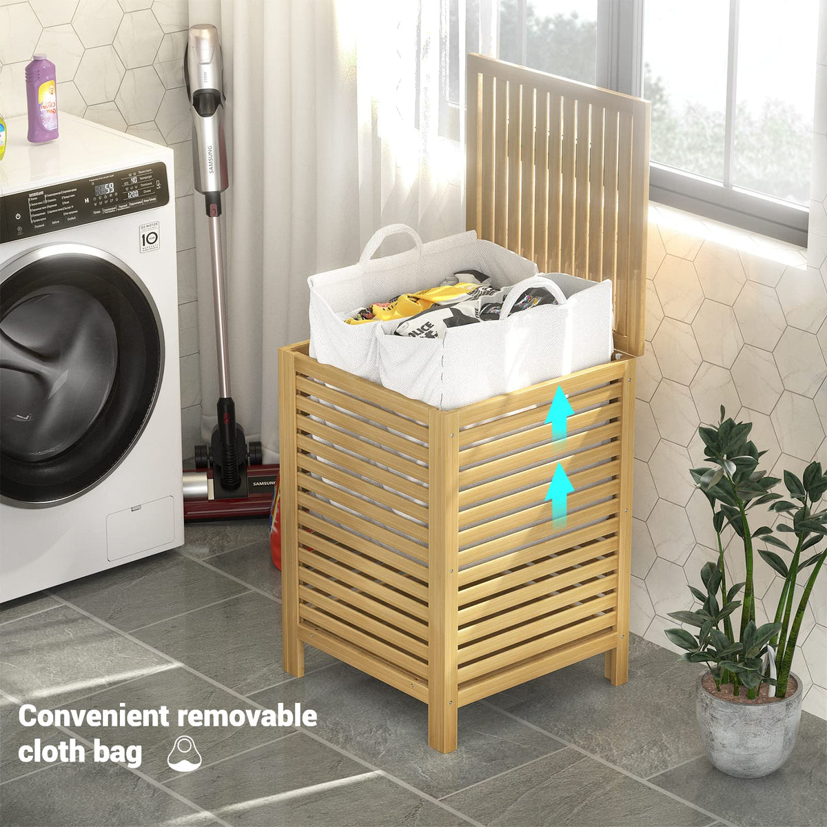 Bamboo Laundry Hamper with Lid