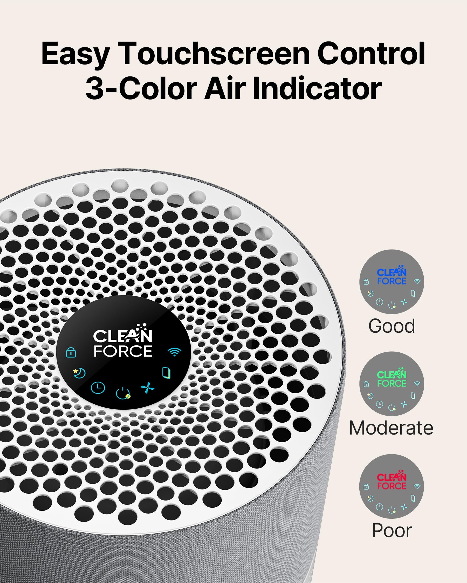 CleanForce Air Purifier for Large Room up to 2