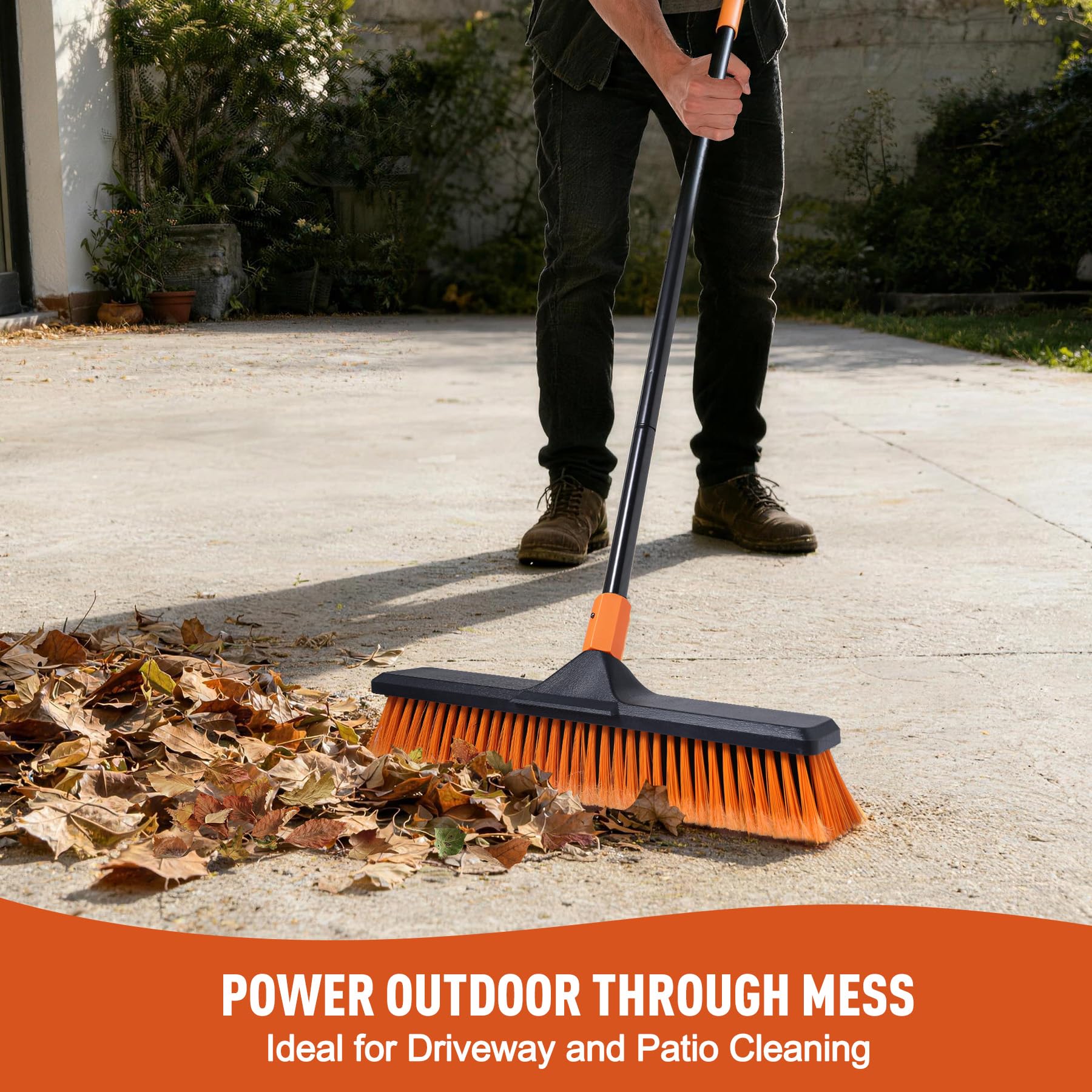 18" Push Broom Outdoor Heavy Duty for Garages