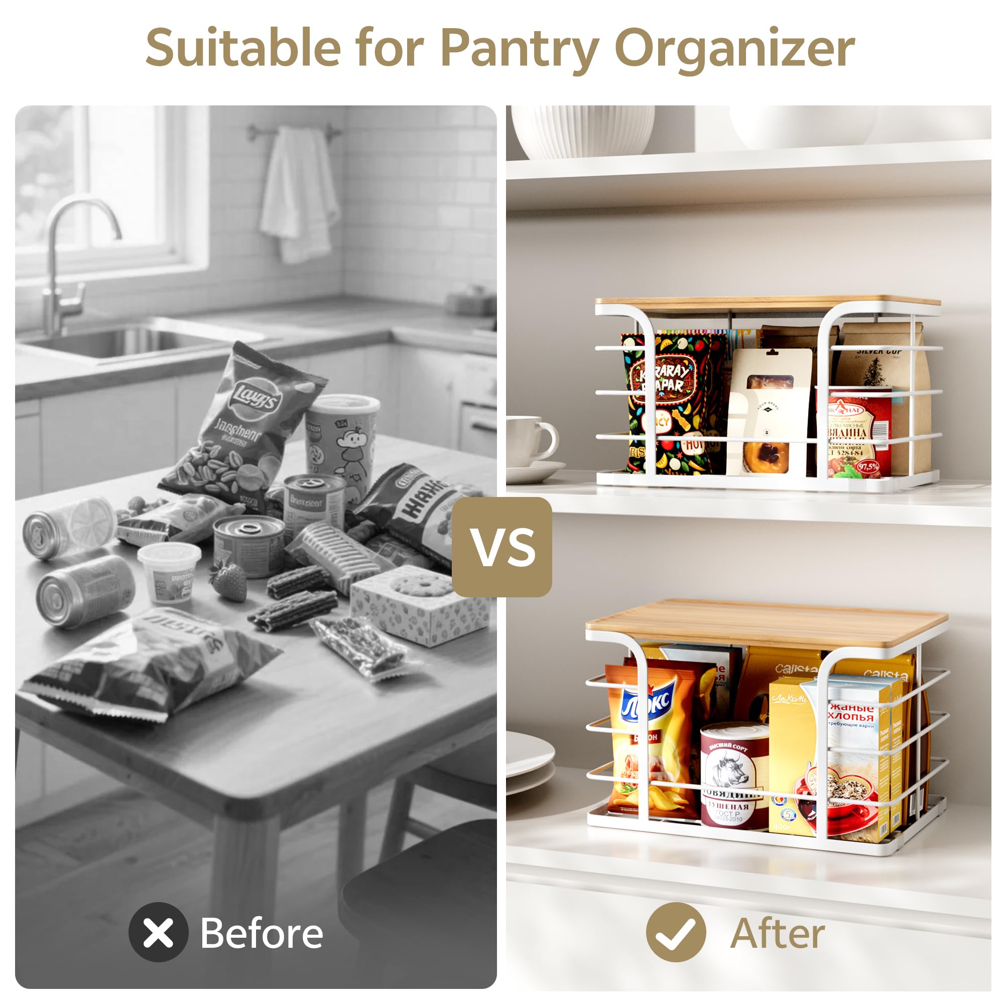 2 Pack Extra Large Stackable Pantry Organizer (2 Count)