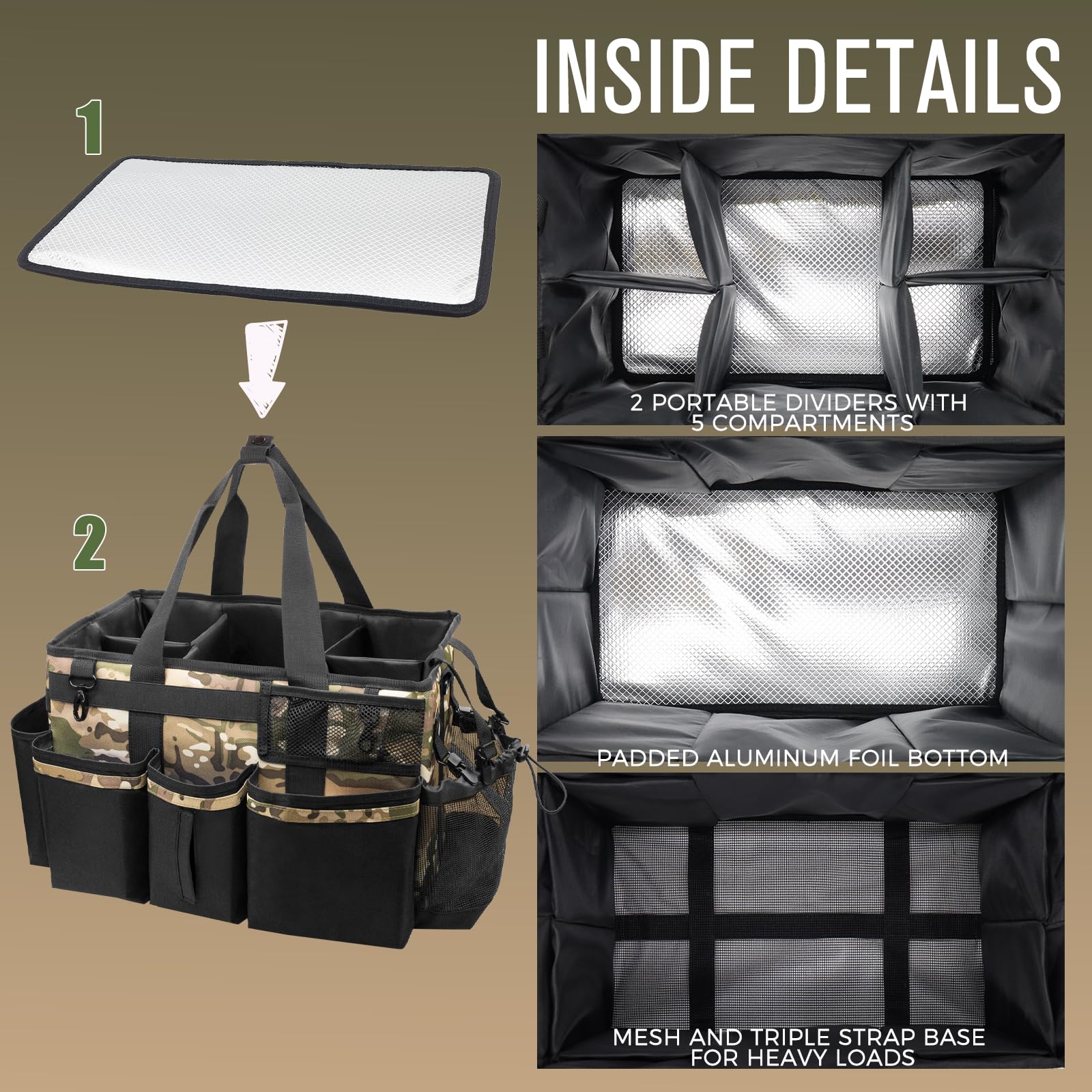 Wearable Cleaning Caddy Organizer with Handle & Shoulder Straps for Housekeepers