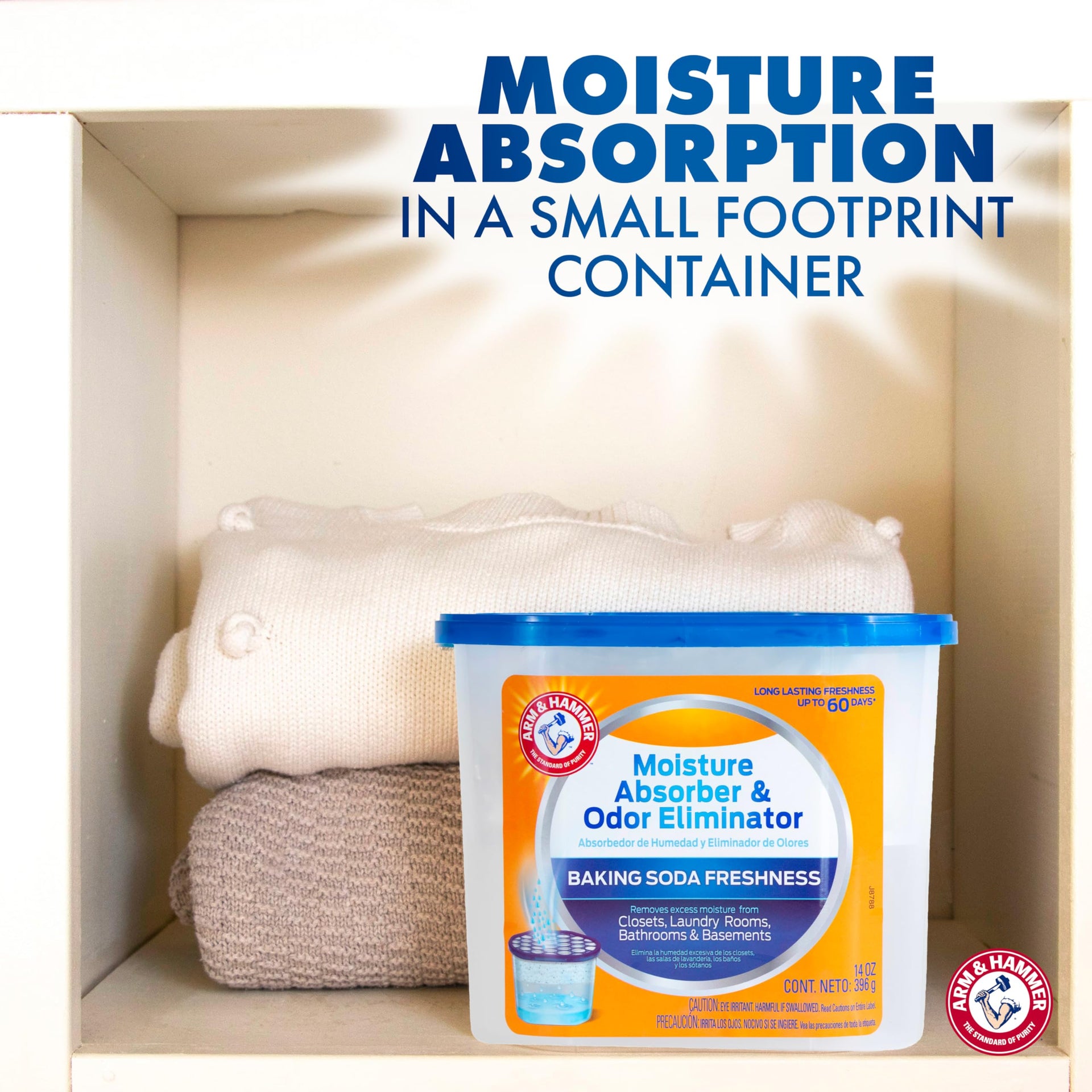 Fragrance Free Refillable Moisture Absorber and Odor Eliminator 14 oz. Tub (42 Ounce)