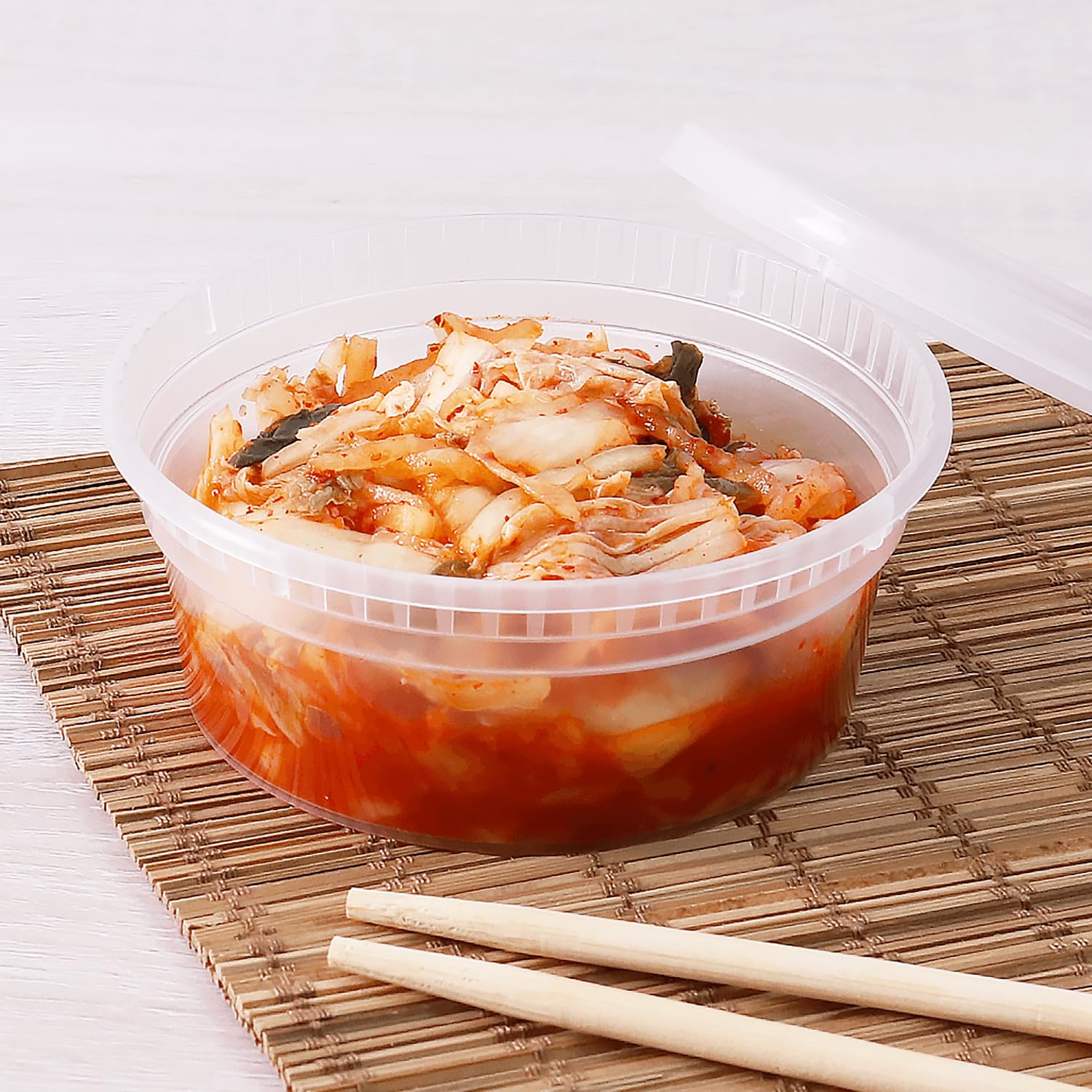 8oz 240 ct] Clear PP Injection Molded Round Deli Containers with Lids (240 Count)
