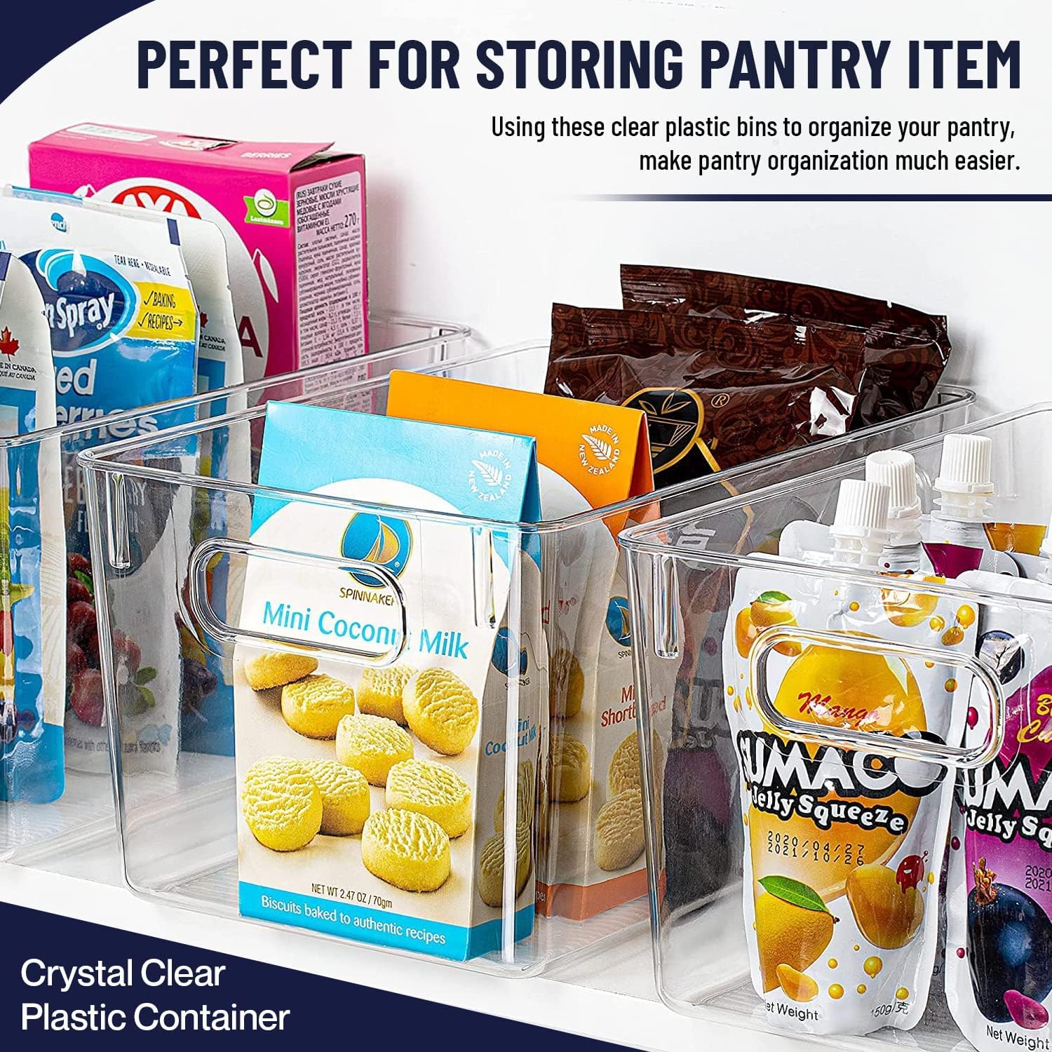 Clear Plastic Storage Bins (8 Count)