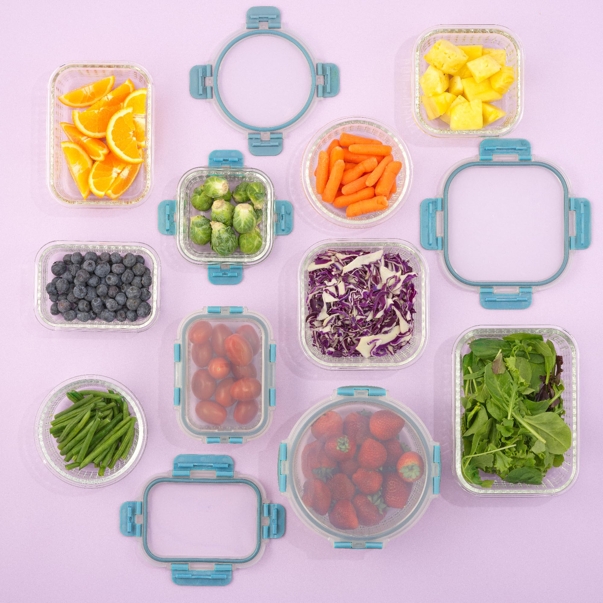 24pc Borosilicate Glass Storage Containers with Lids (24 Count)