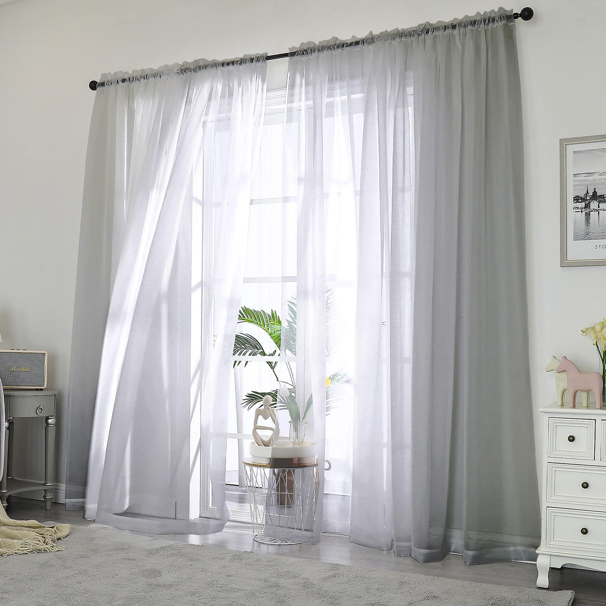 Sheer Curtains 84 inches Long 2 Panels
