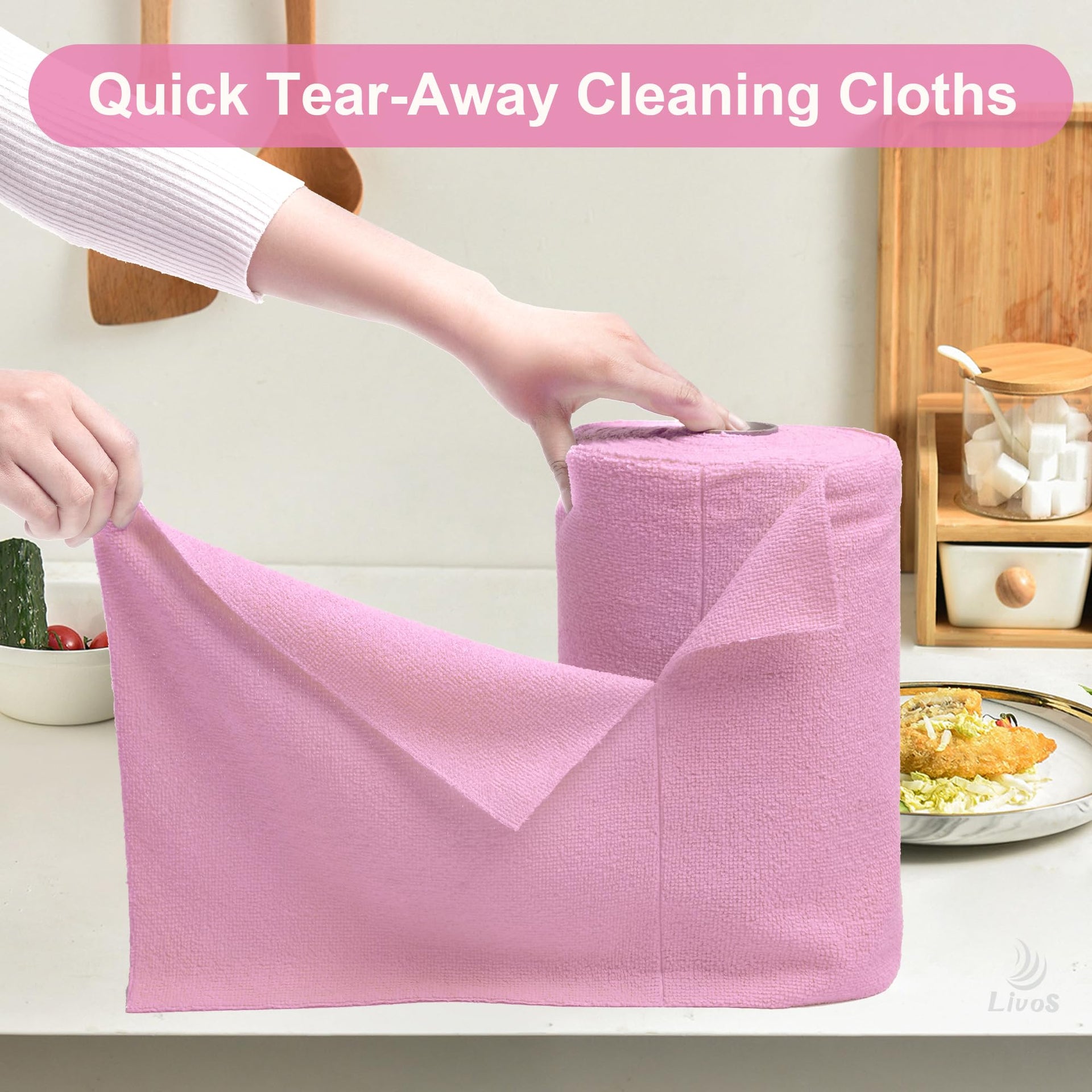 Microfiber Cleaning Cloth Roll (80 Count)