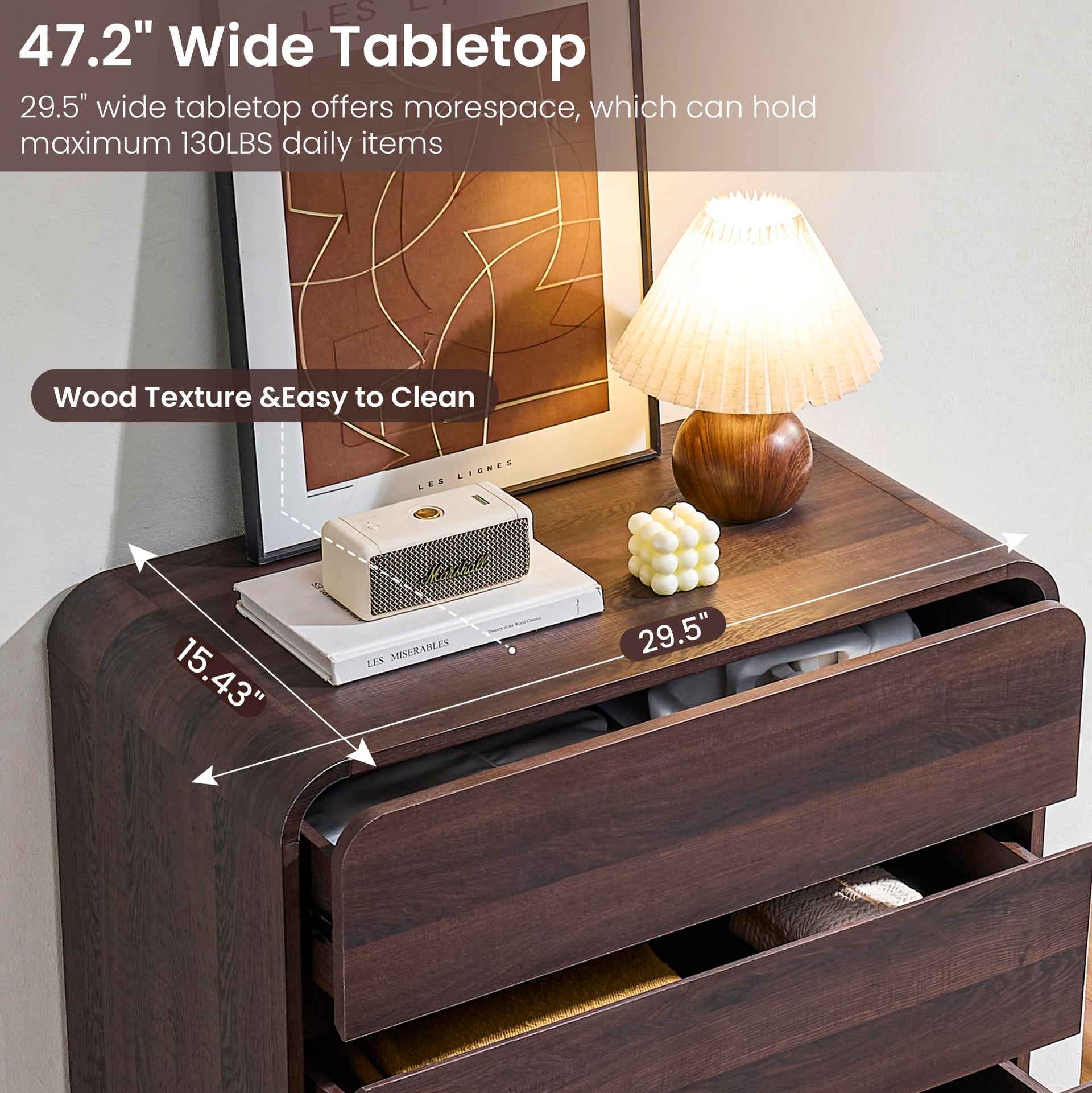 Walnut Dresser for Bedroom