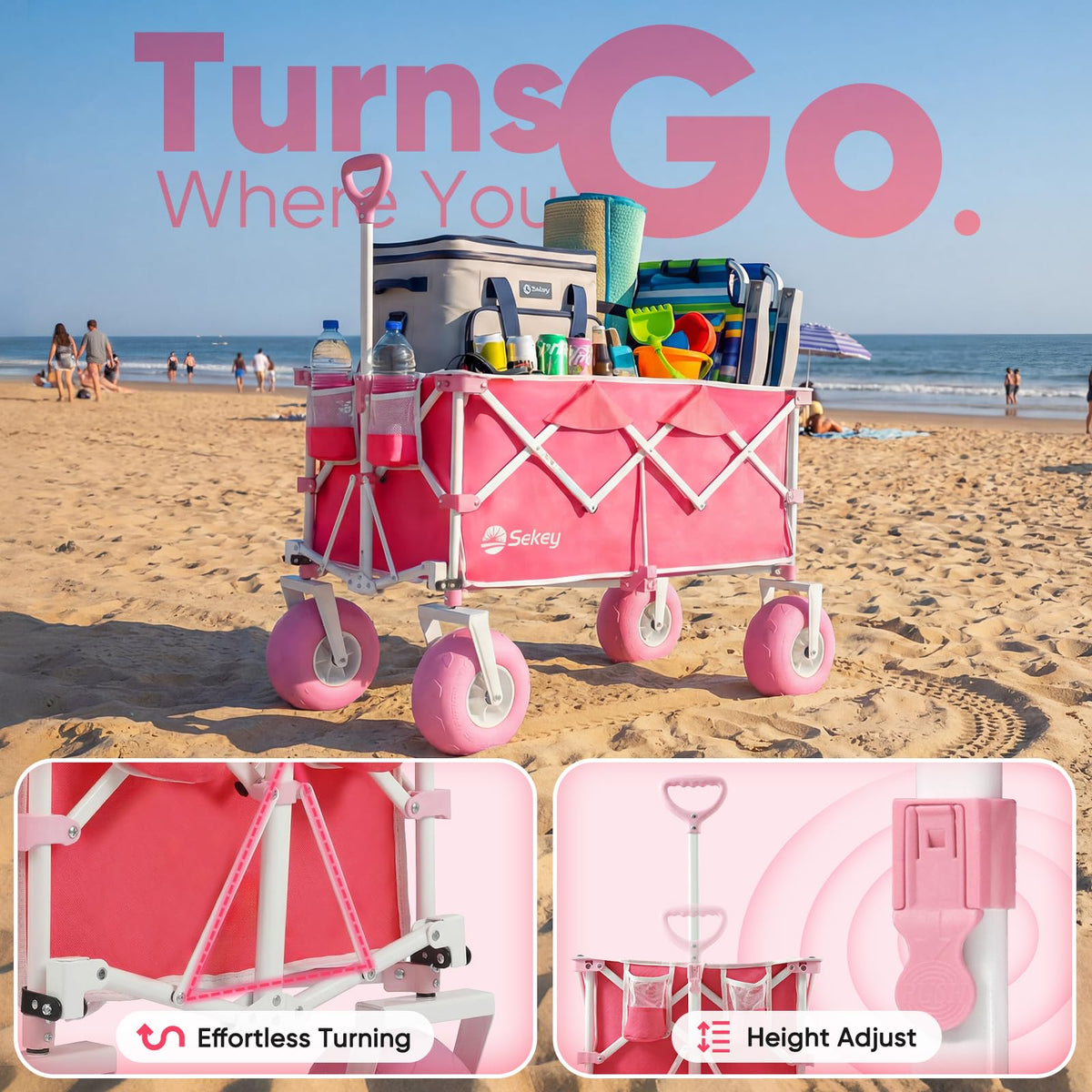 Heavy Duty Beach Wagon with 9" Big Sand