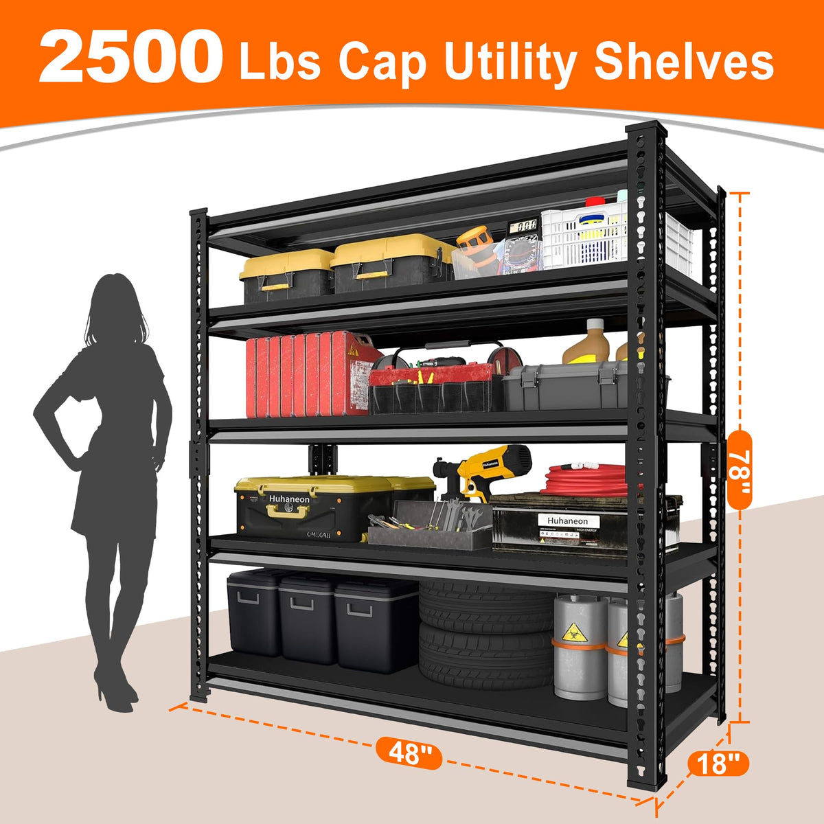 Metal Garage Shelving for Storage (5 Count)