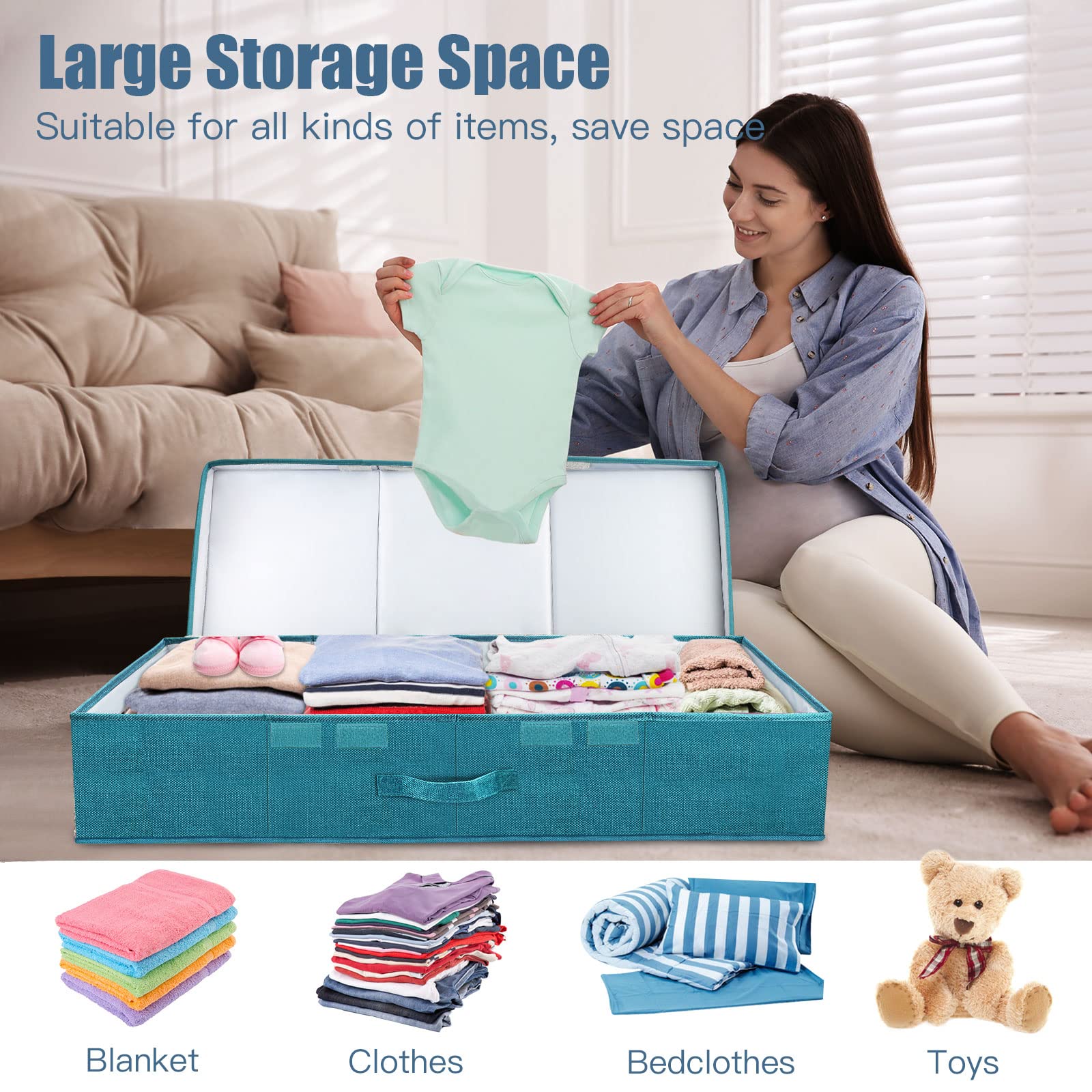 2Pack Large Underbed Storage Containers Bin with Lids