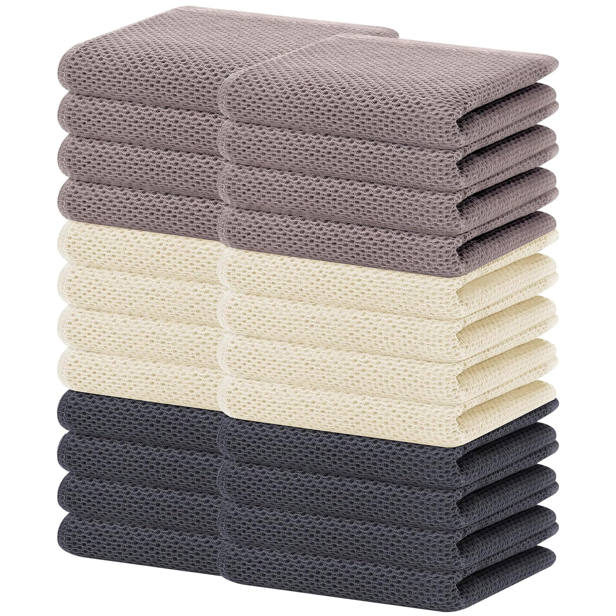 100% Cotton Waffle Weave Kitchen Dish Towels 24 (24 Count)
