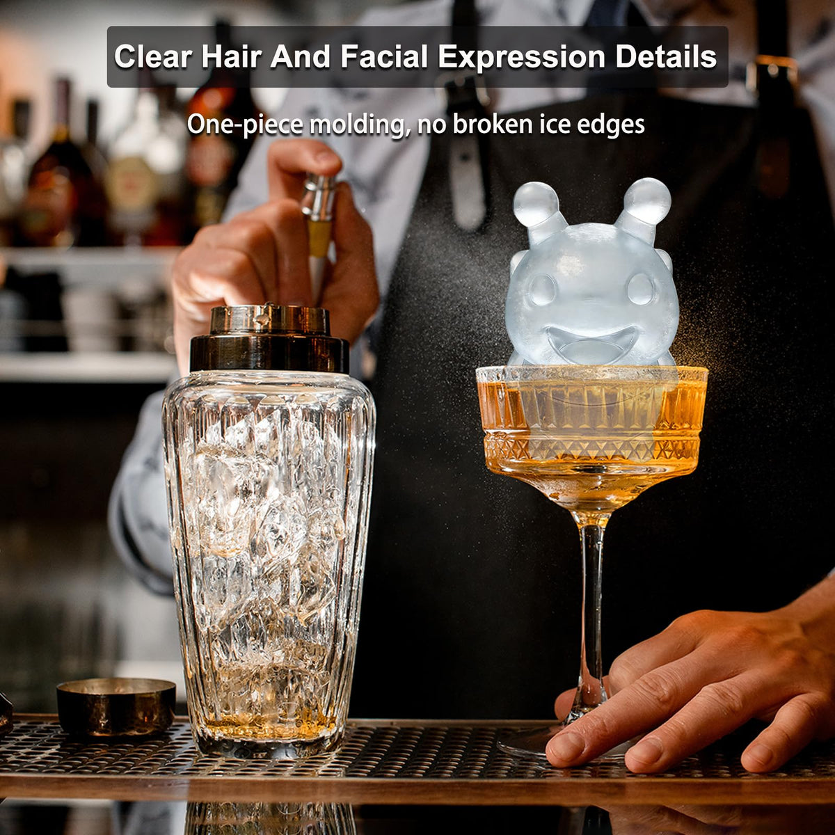 3D Bee Ice Cube Silicone Molds Tray for Whiskey (2 Count)