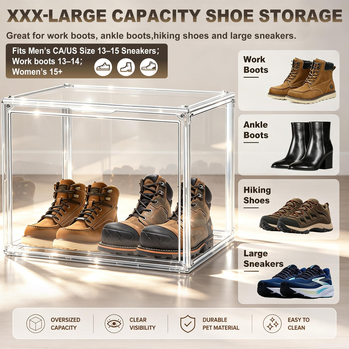 5 Pack XXX Large Clear Acrylic Display Box (5 Count)