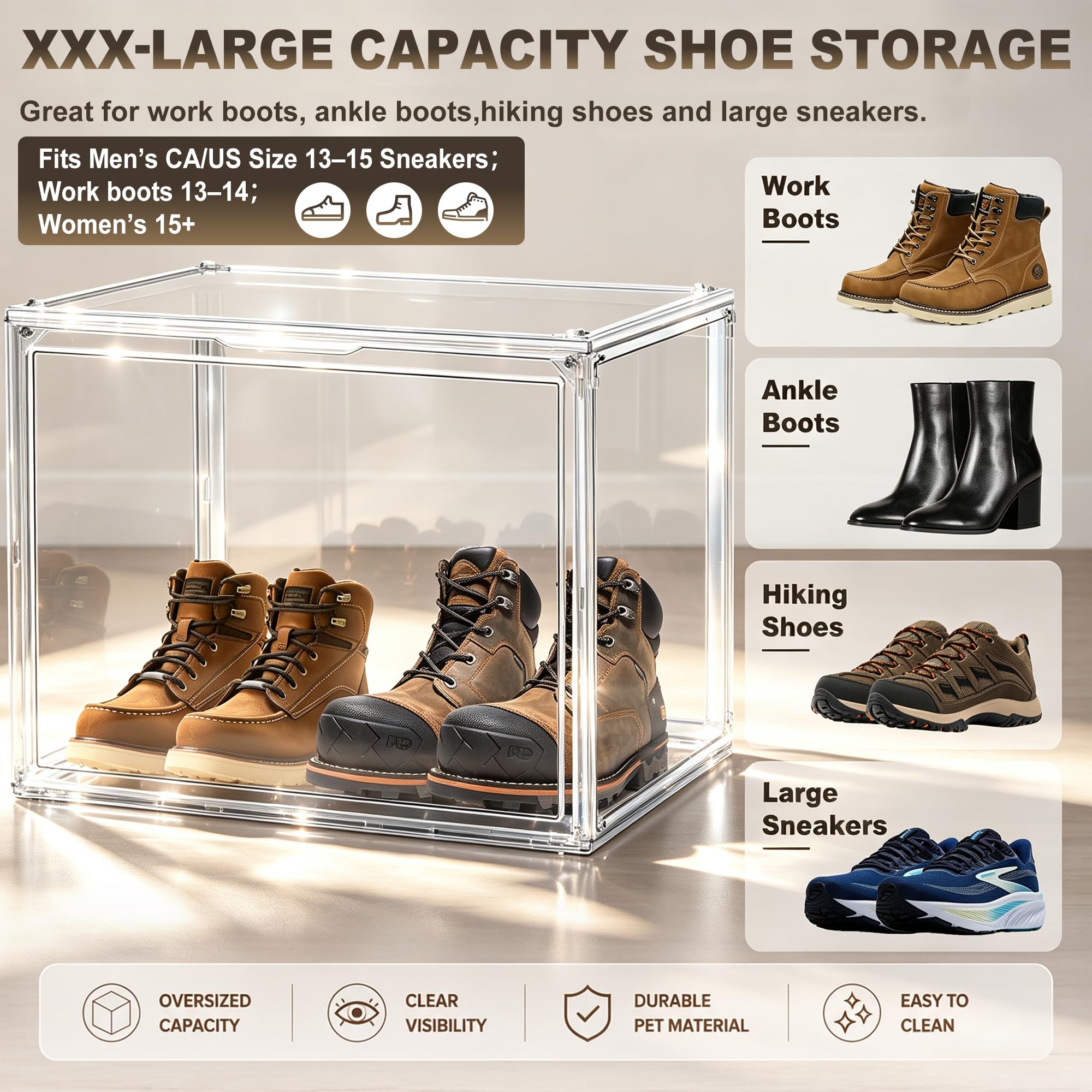 1 Pack Oversized Acrylic Boot Display